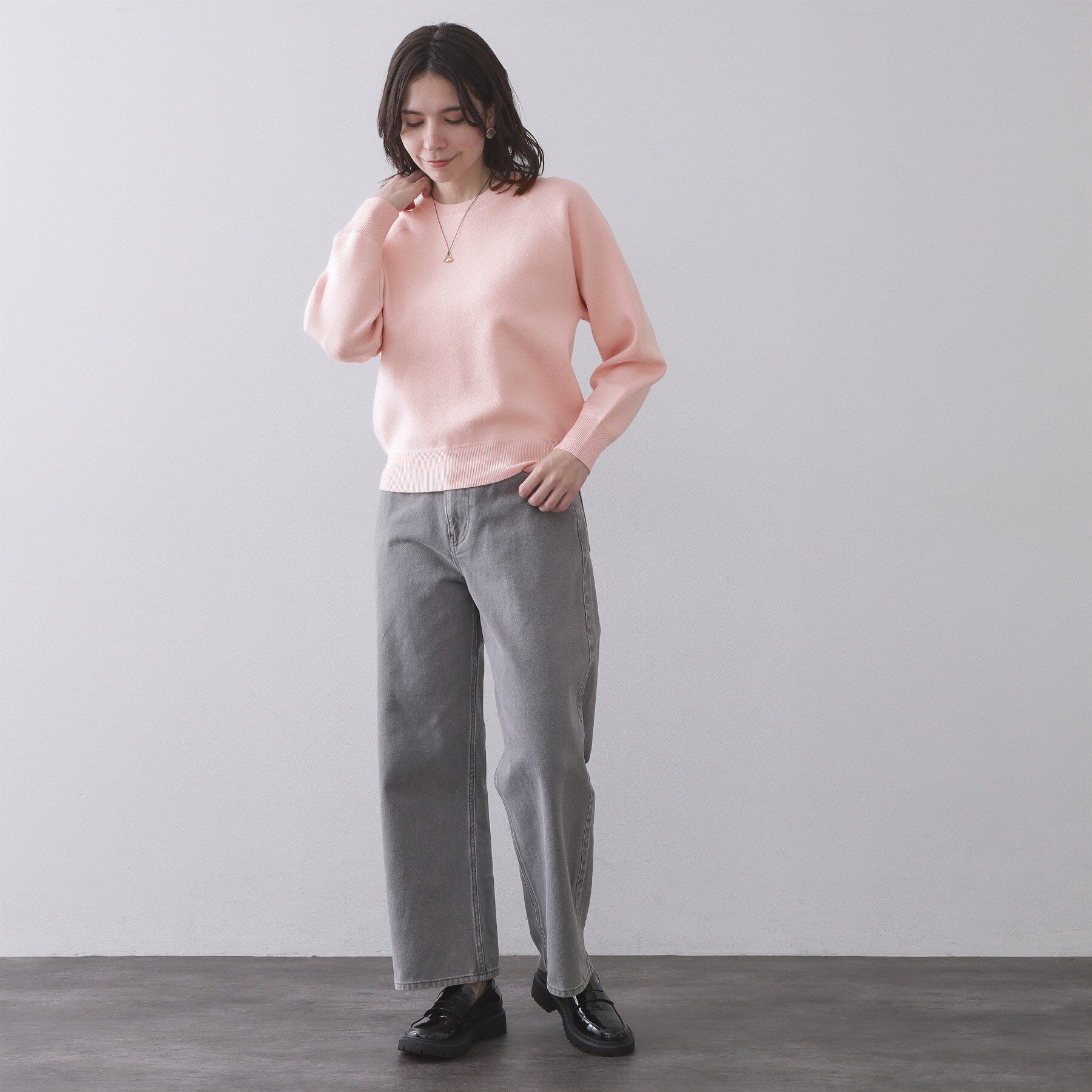 OPAQUE.CLIP「スウェットライクニット【洗濯機OK】」|ニット・セーター|