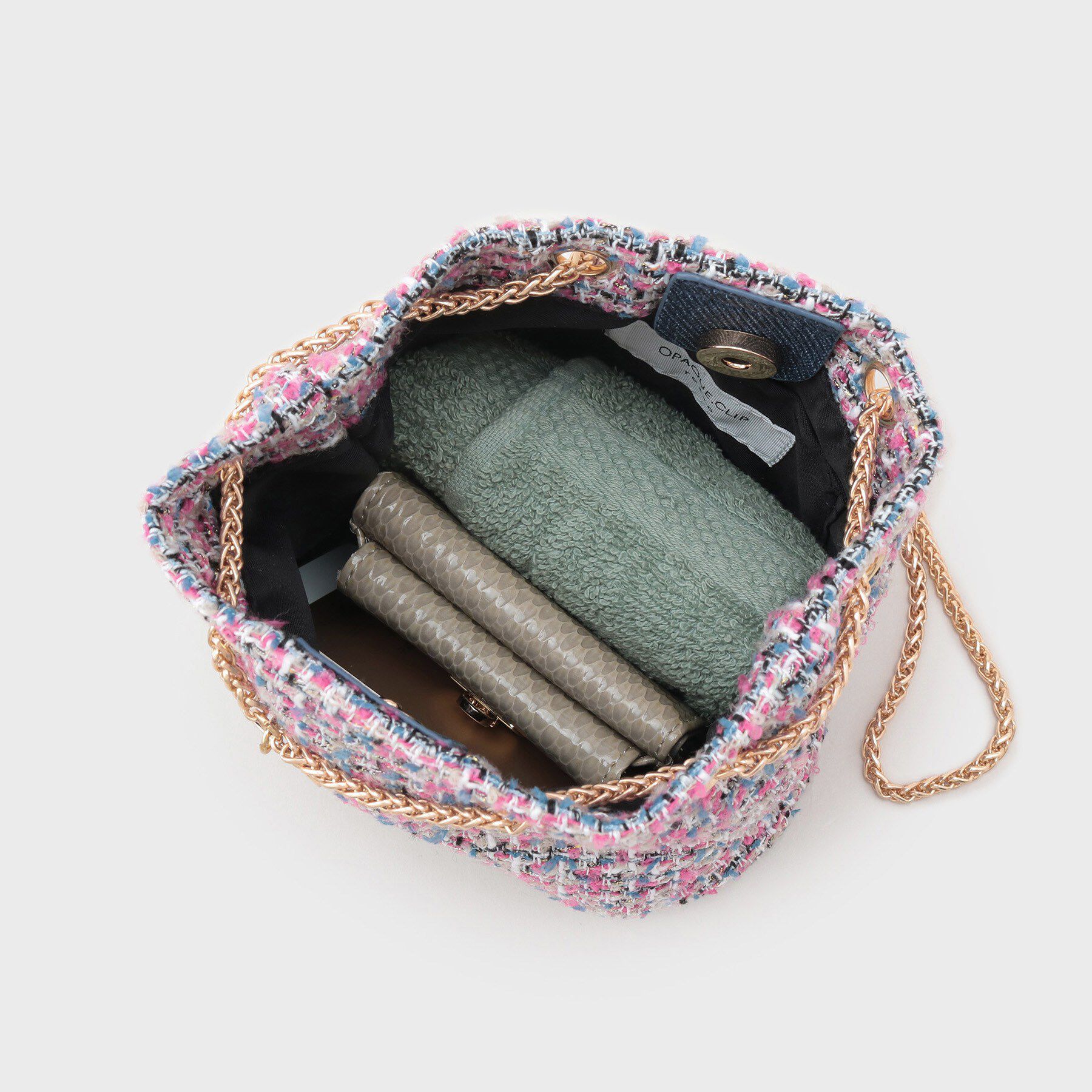 OPAQUE.CLIP「【2WAY】ツイードコンビミニショルダー」|ショルダー・メッセンジャー|