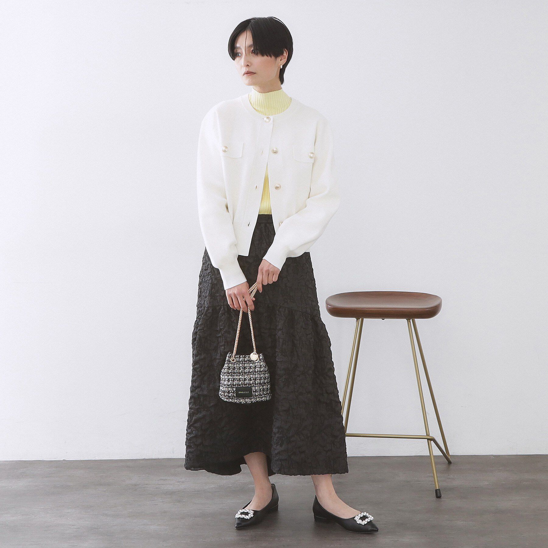 OPAQUE.CLIP「【2WAY】ツイードコンビミニショルダー」|ショルダー・メッセンジャー|