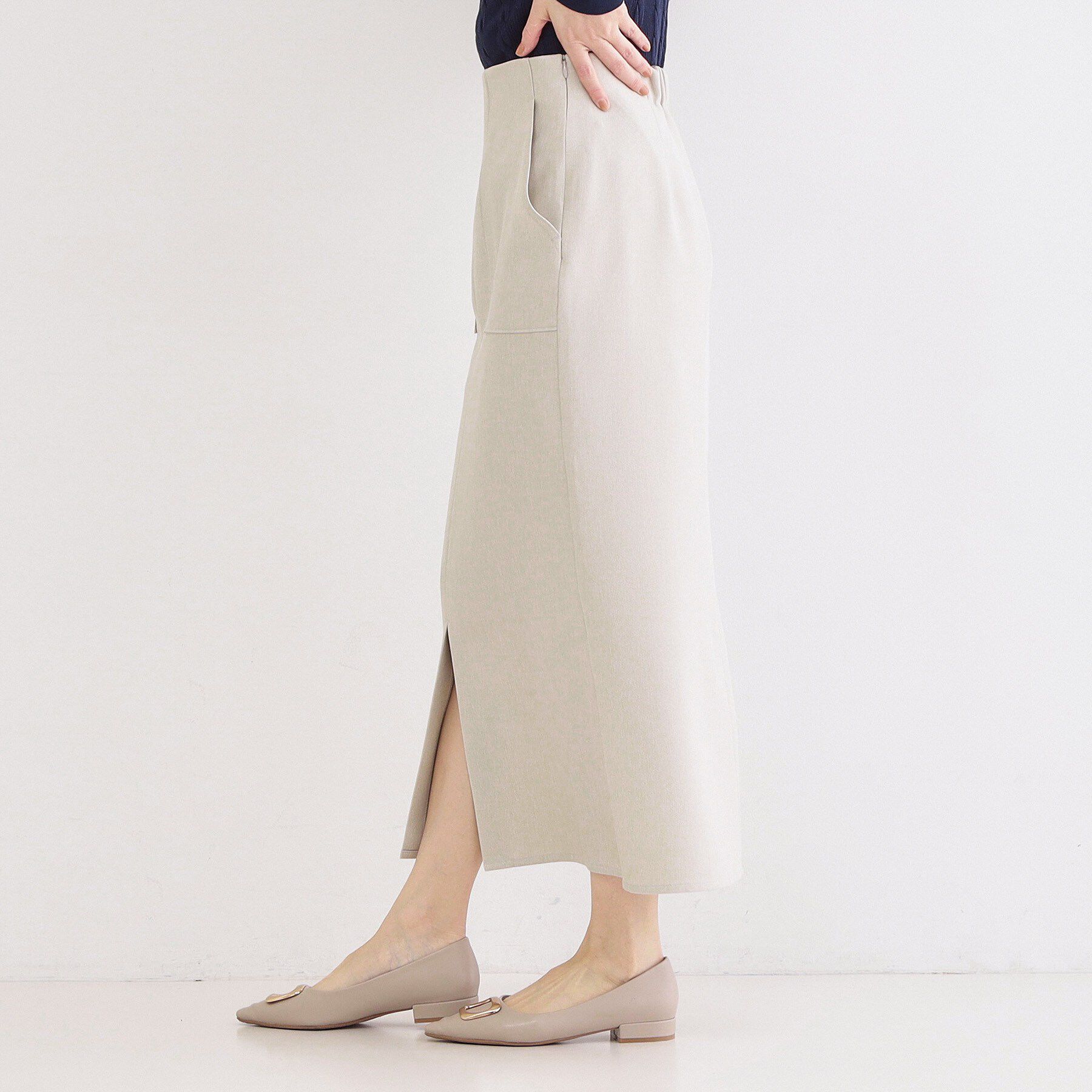 OPAQUE.CLIP「ストレッチダブルポケットタイトスカート【洗濯機OK】」|スカート|