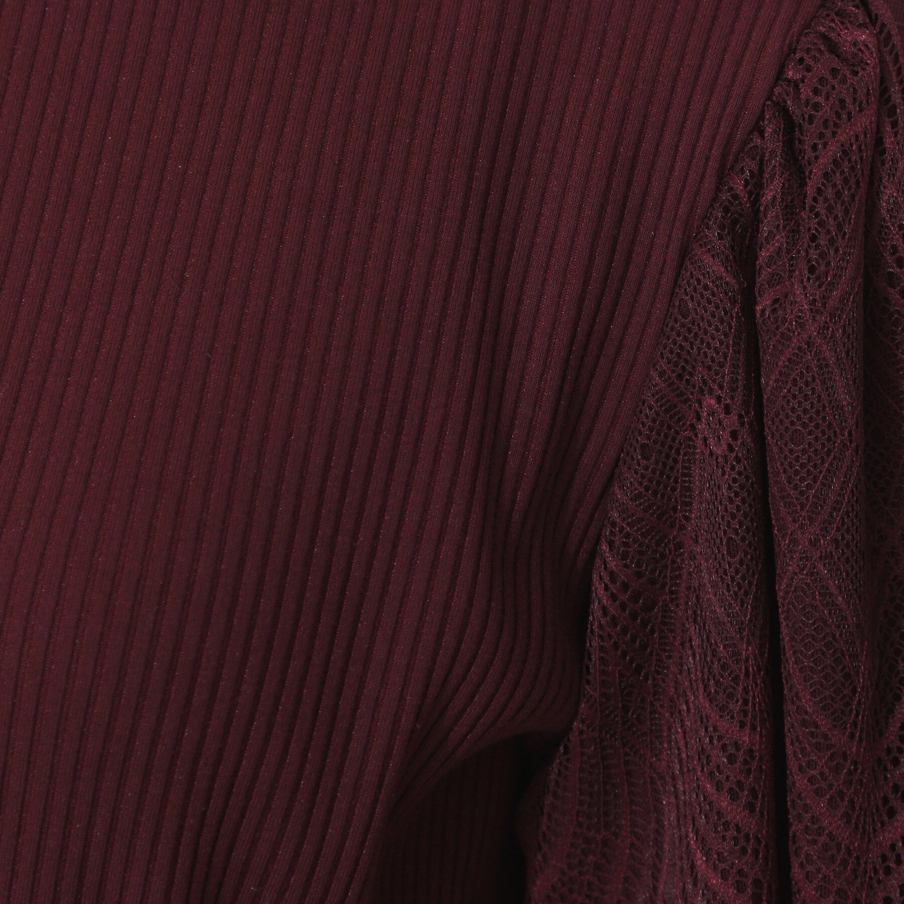 Couture broach「【二の腕カバー・通勤】レース袖テレコトップス」|Tシャツ・カットソー|