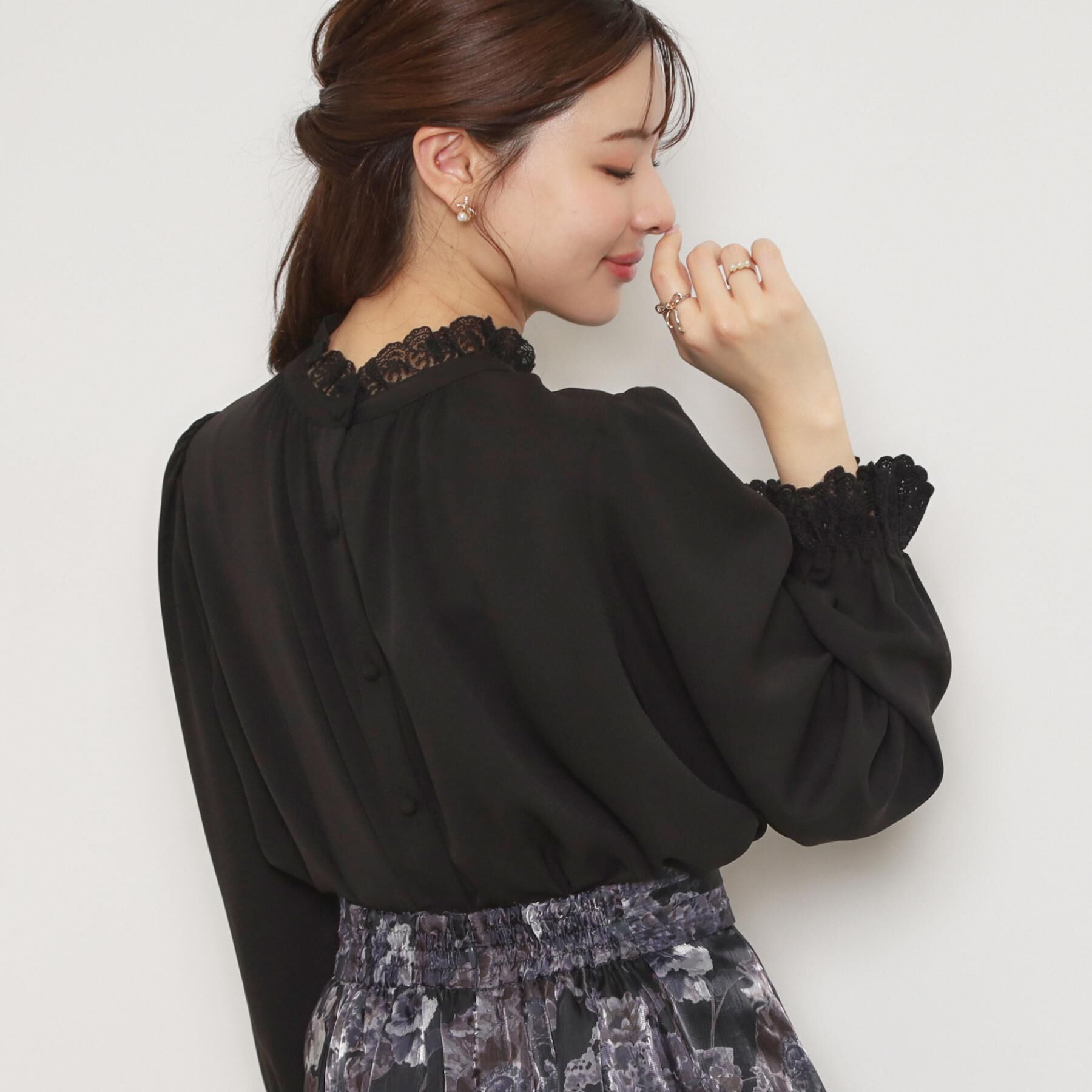 Couture broach「【2WAY・ハレの日・通勤】エンブロレースブラウス」|シャツ・ブラウス|