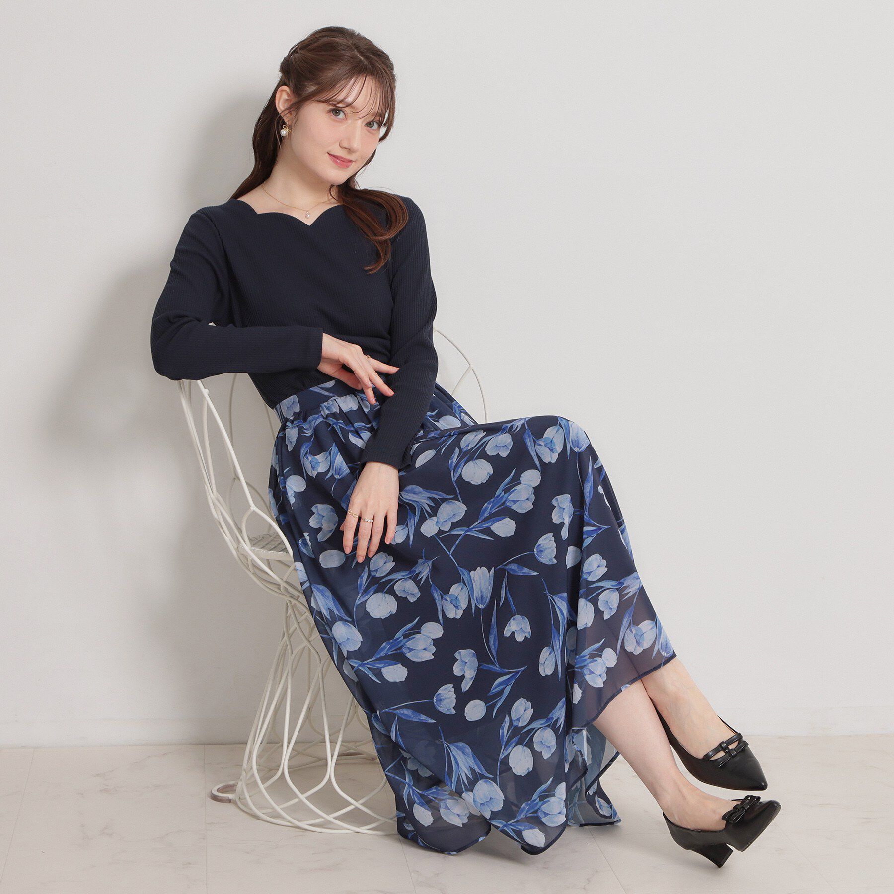 Couture broach「【洗える】ハートネック テレコプルオーバー」|Tシャツ・カットソー|