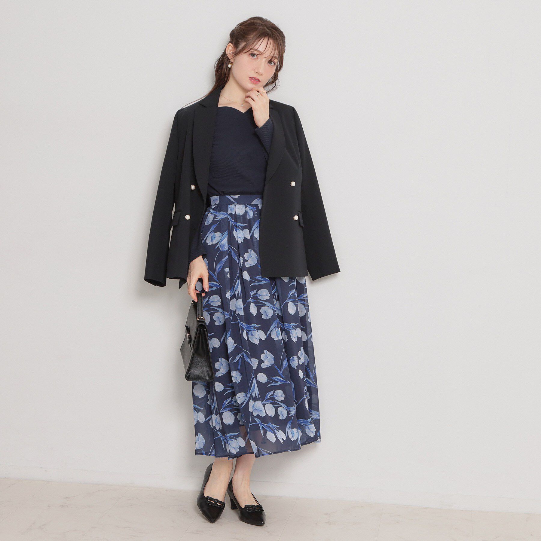 Couture broach「【洗える】チューリップ柄スカート」|スカート|