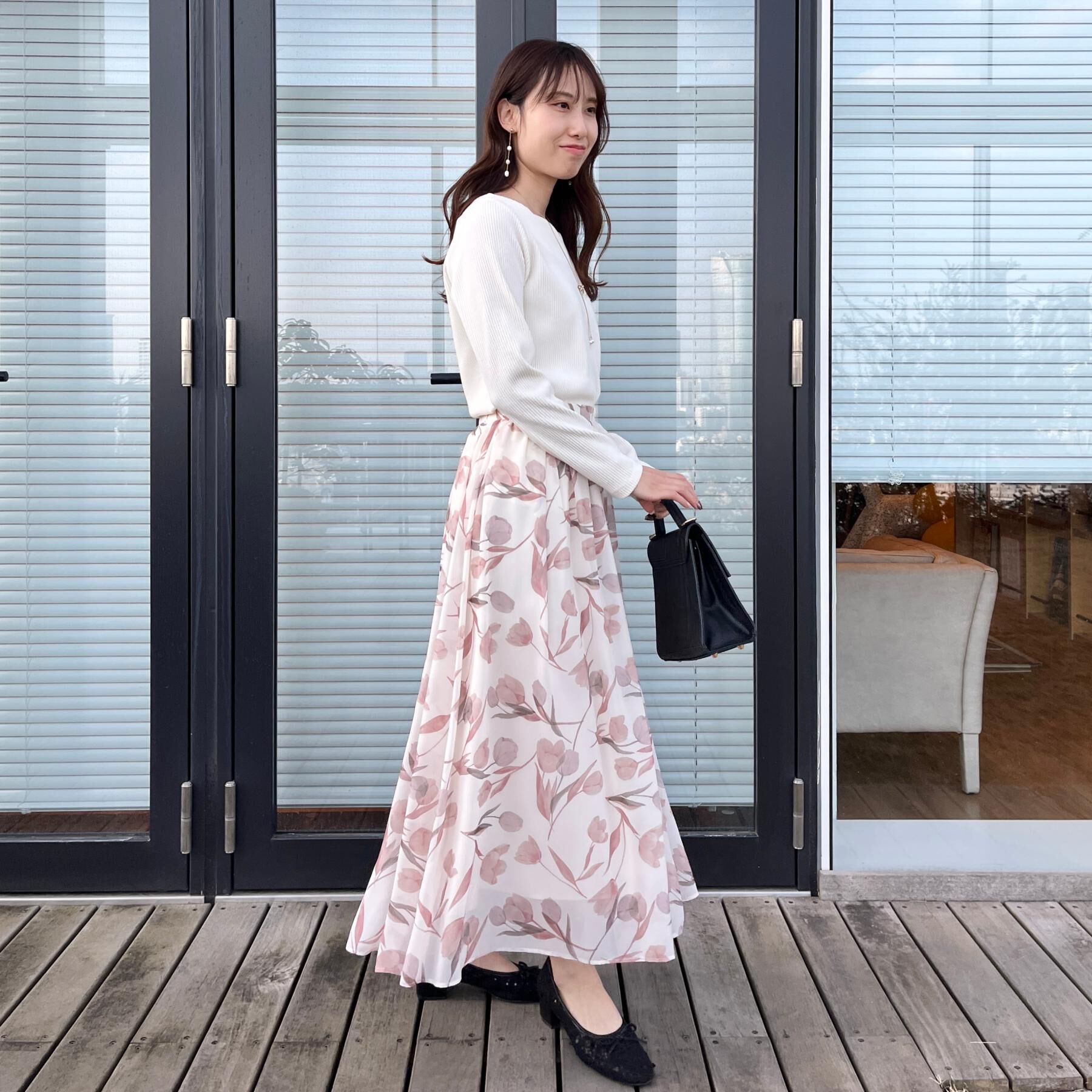 Couture broach「【洗える】チューリップ柄スカート」|スカート|