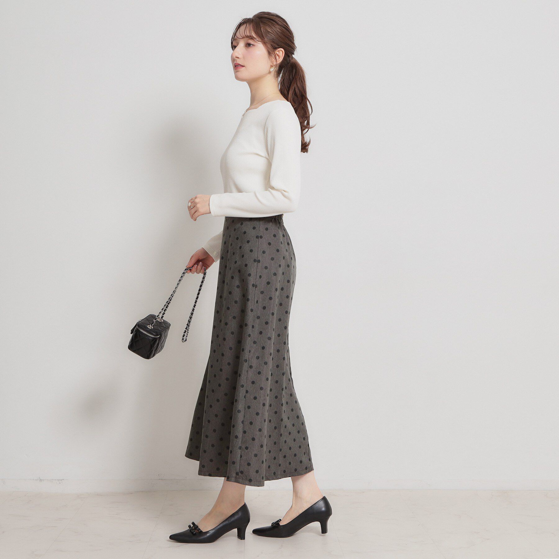 Couture broach「デニムライクドットスカート」|スカート|