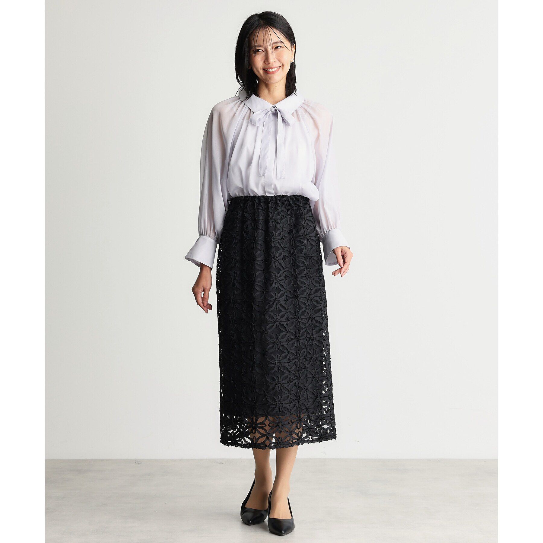THE SHOP TK「【ONOFF活躍／セレモニー】刺繍レーススカート／洗える」|スカート|