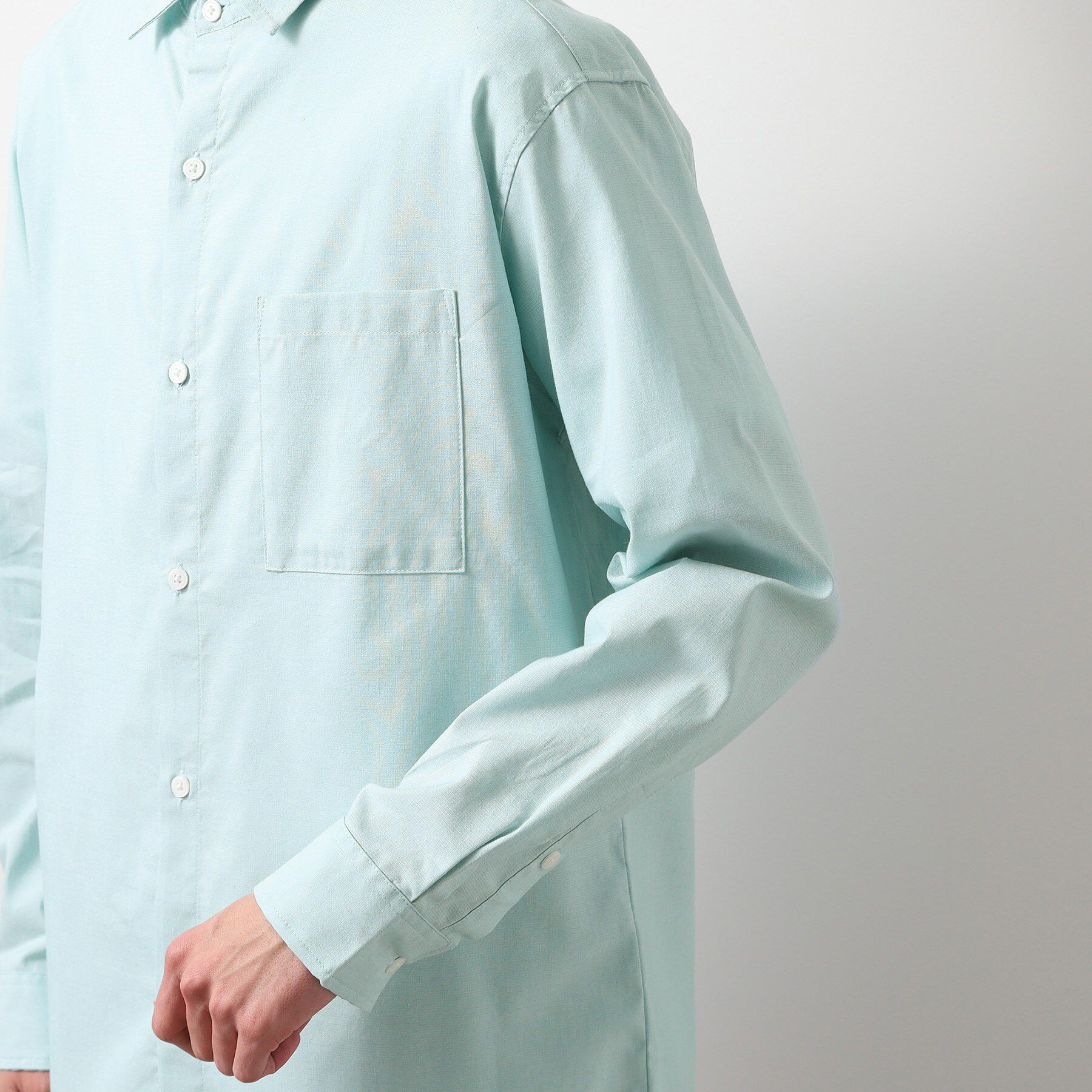 THE SHOP TK「綿麻ポリCOOLMAX（R）長袖シャツ」|シャツ・ブラウス|