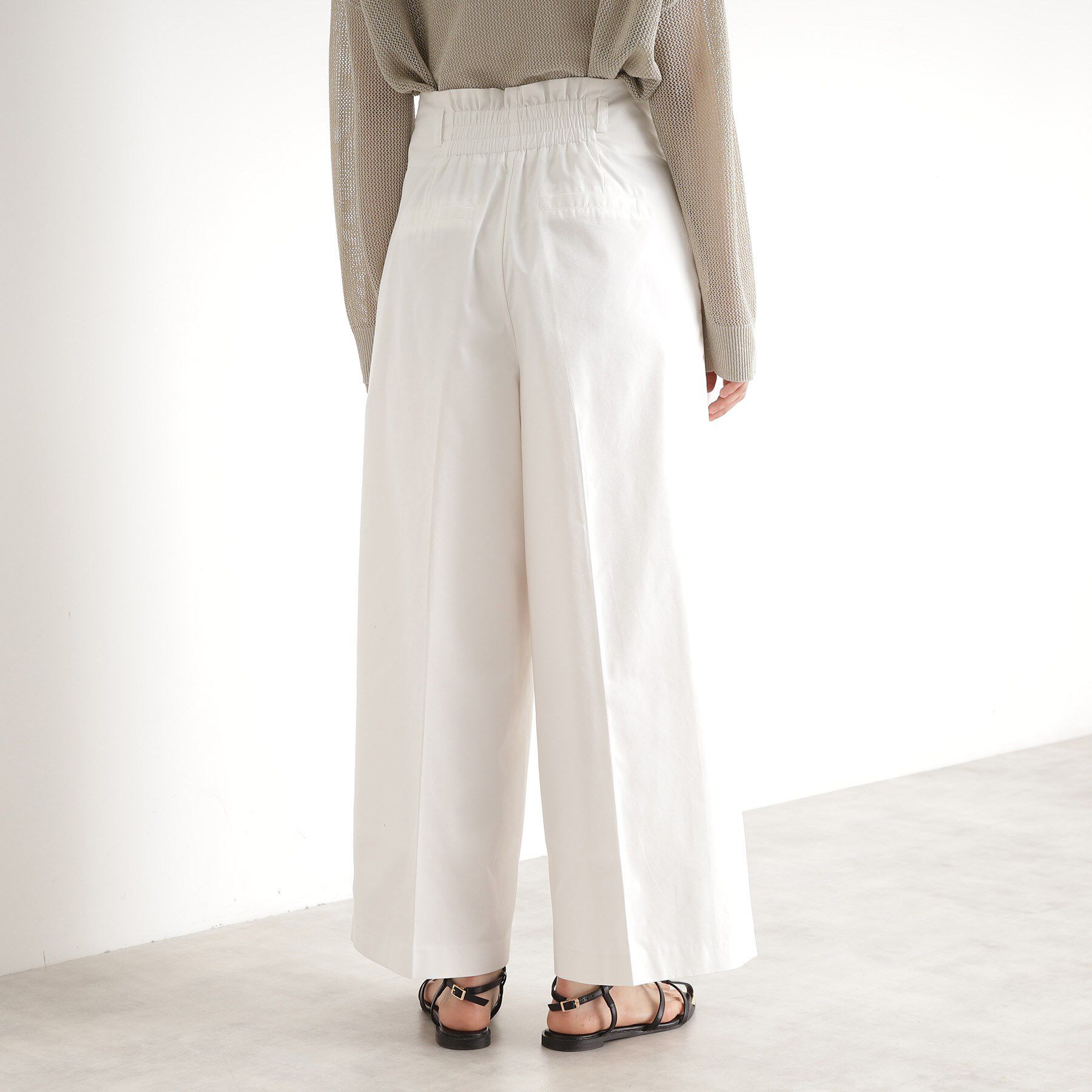 THE SHOP TK「ハイウエストタックワイドパンツ【洗える】」|その他|