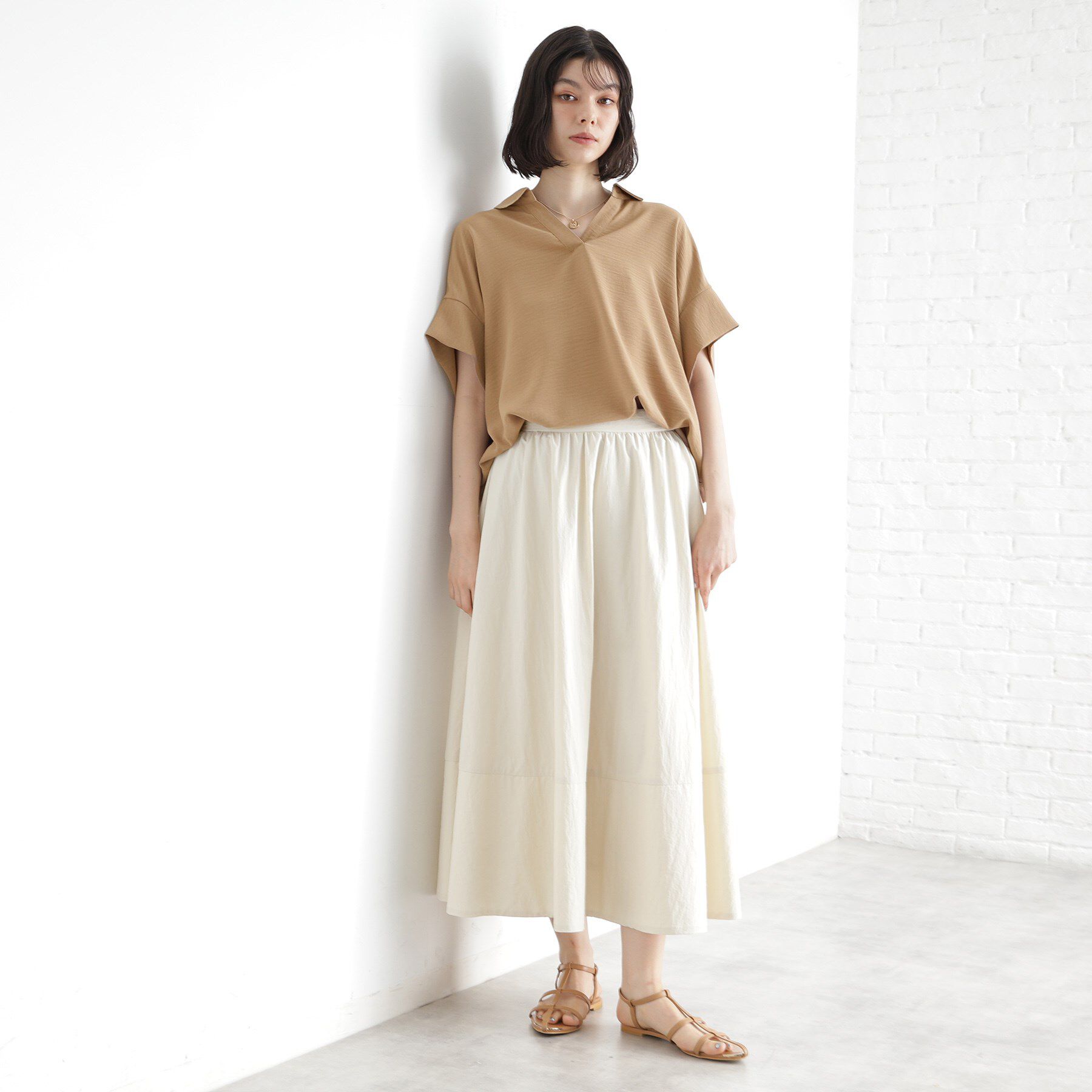 THE SHOP TK「スキッパーシャツ【防シワ/接触冷感/洗濯機OK/セットアップ可】」|シャツ・ブラウス|