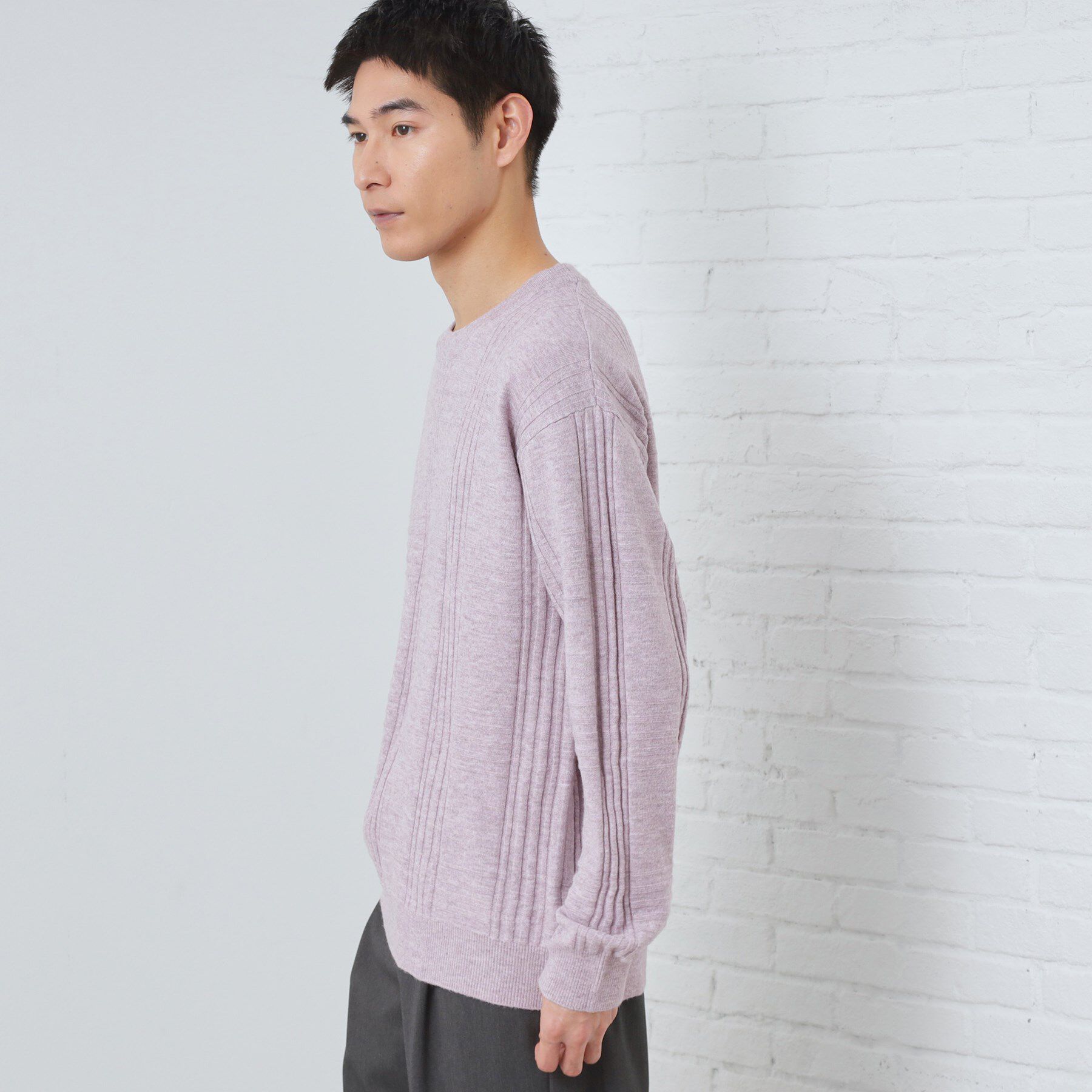 THE SHOP TK「【優しい肌触り】カシミヤタッチ チェックニット　洗濯機OK」|ニット・セーター|