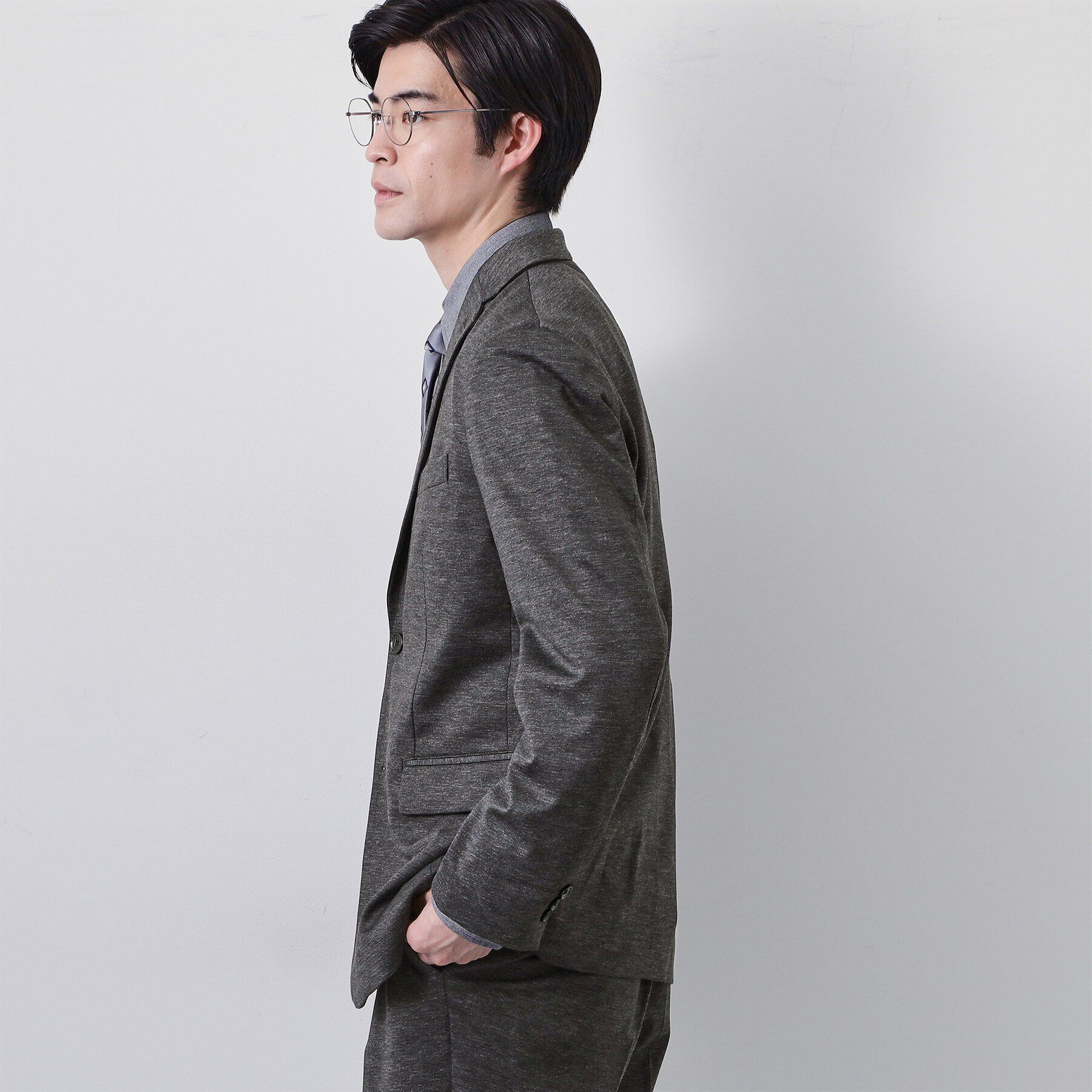 THE SHOP TK「【動きやすい、快適ビジネスジャケット】TRジャージ ジャケット　セットアップ可/洗濯機OK/ストレッ」|テーラードジャケット|