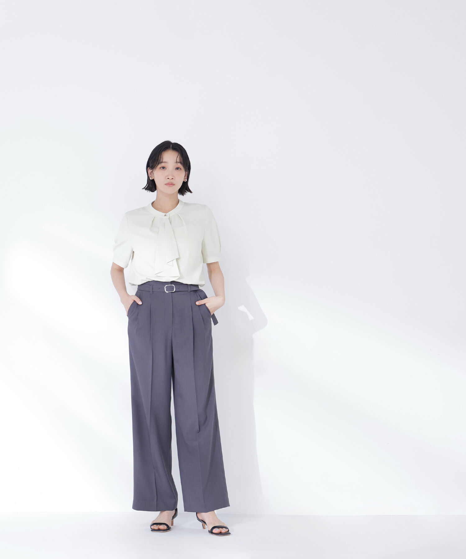  「タックステッチベルテッドパンツ」|その他|