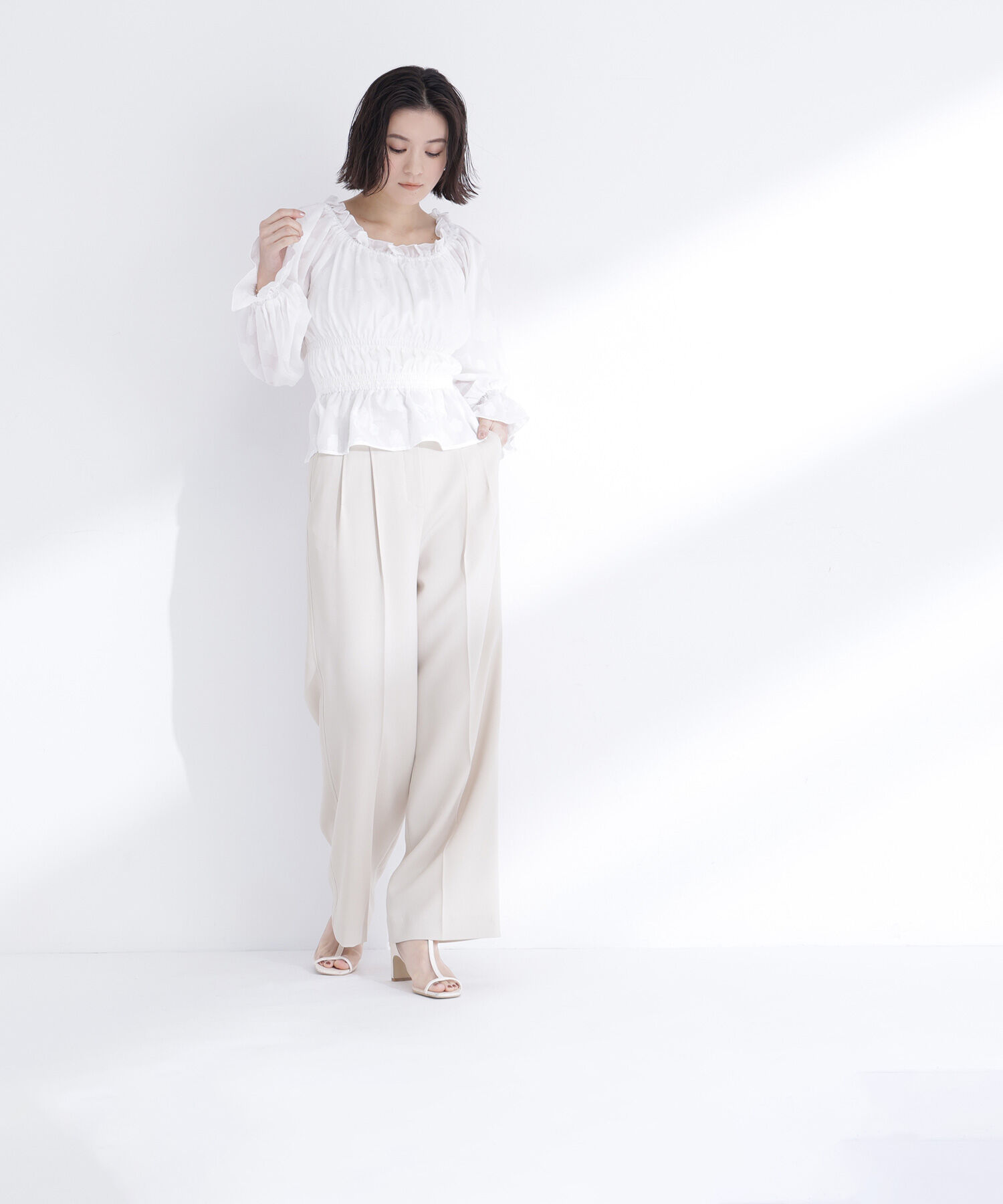  「タックステッチベルテッドパンツ」|その他|