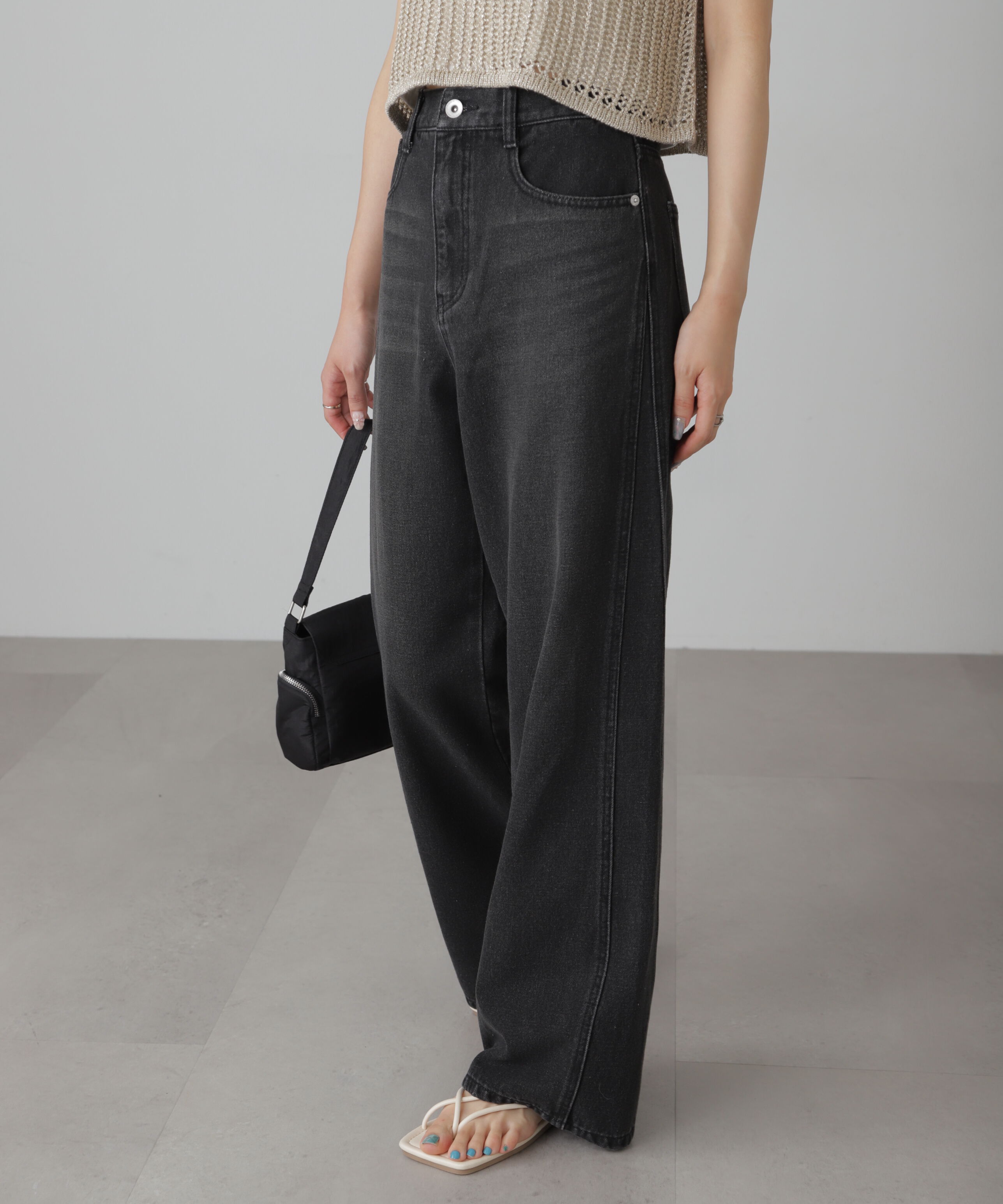  「[XS-Lサイズ展開]サイドパネルヴィンテージライクワイドデニム」|その他|