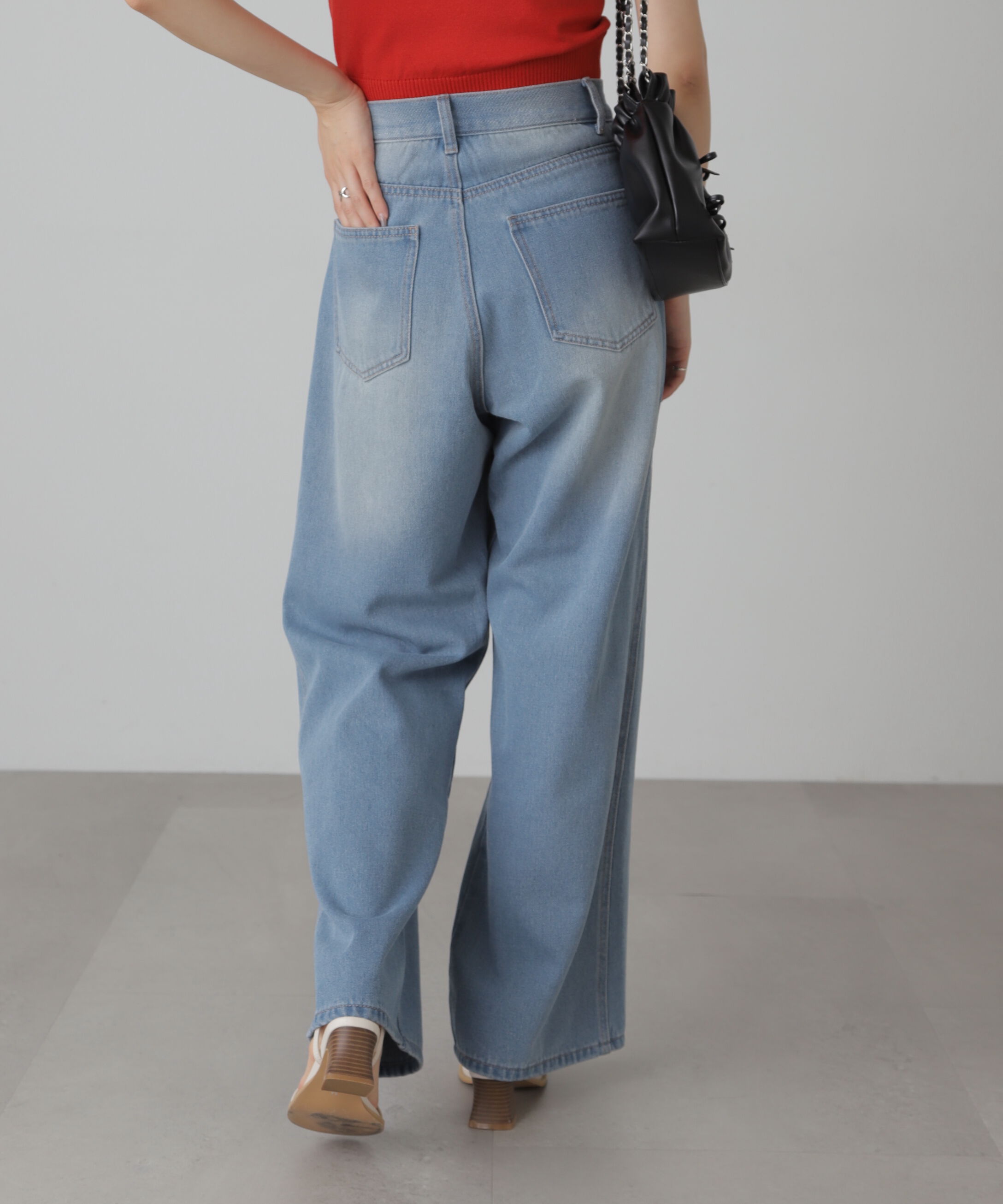  「[XS-Lサイズ展開]サイドパネルヴィンテージライクワイドデニム」|その他|