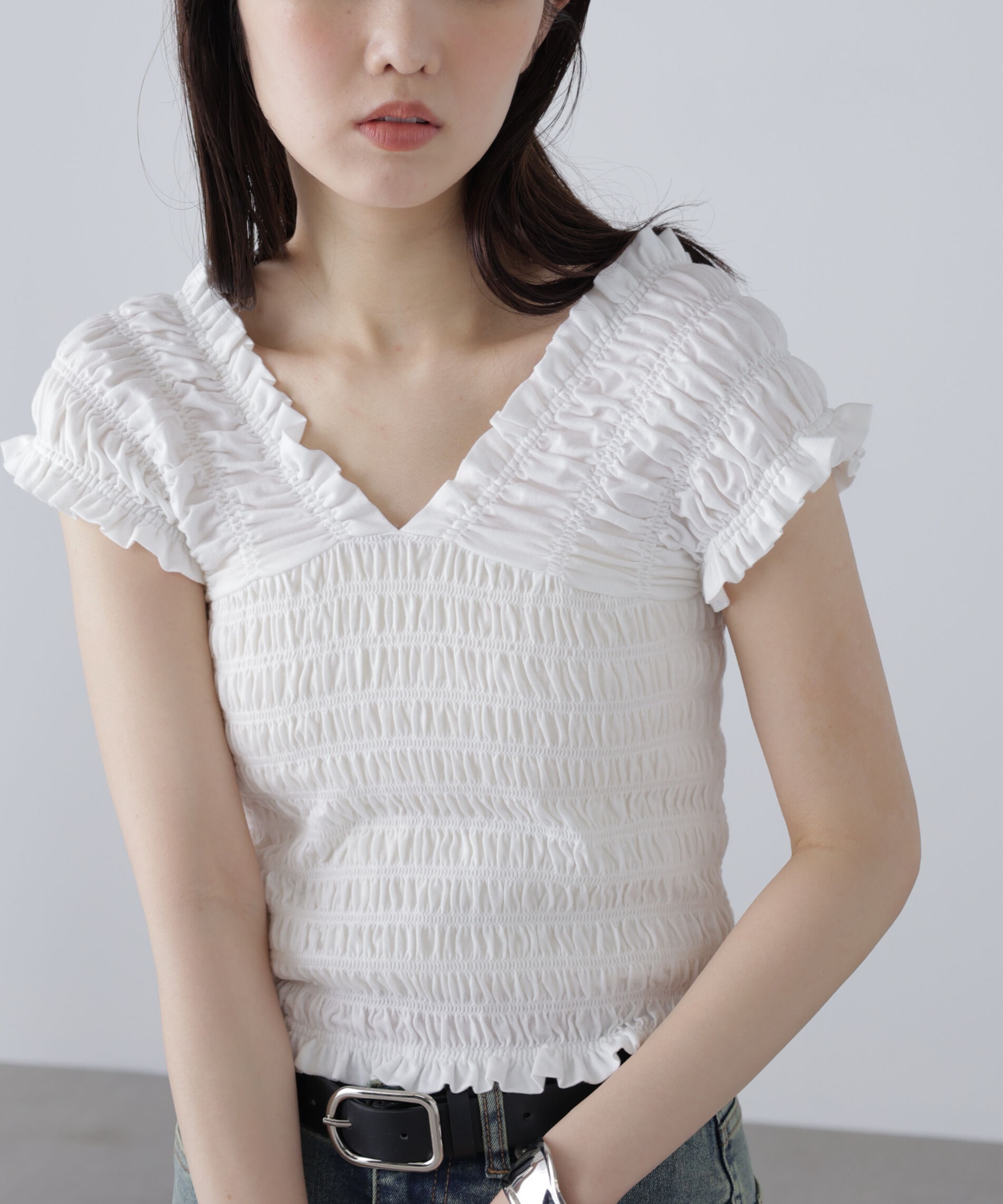  「2wayシャーリングオフショルカットソー」|Tシャツ・カットソー|