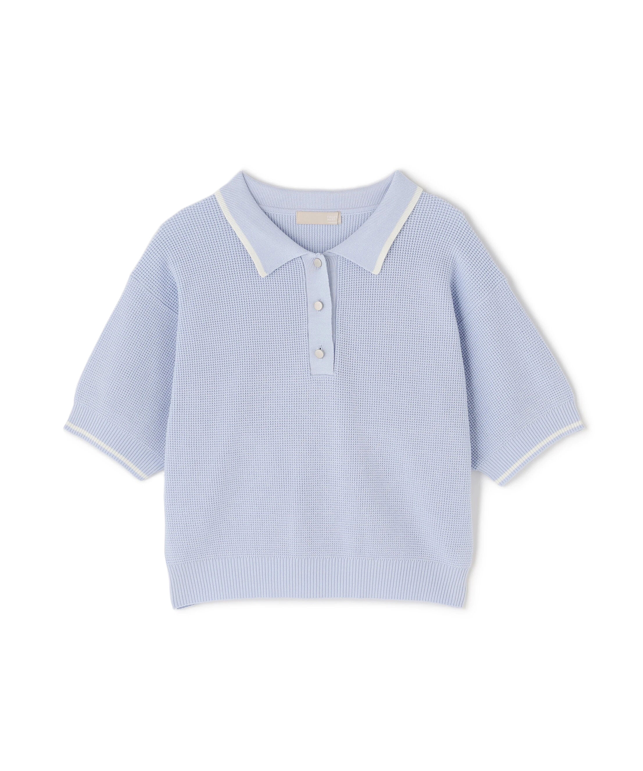  「配色ラインニットポロ」|ニット・セーター|