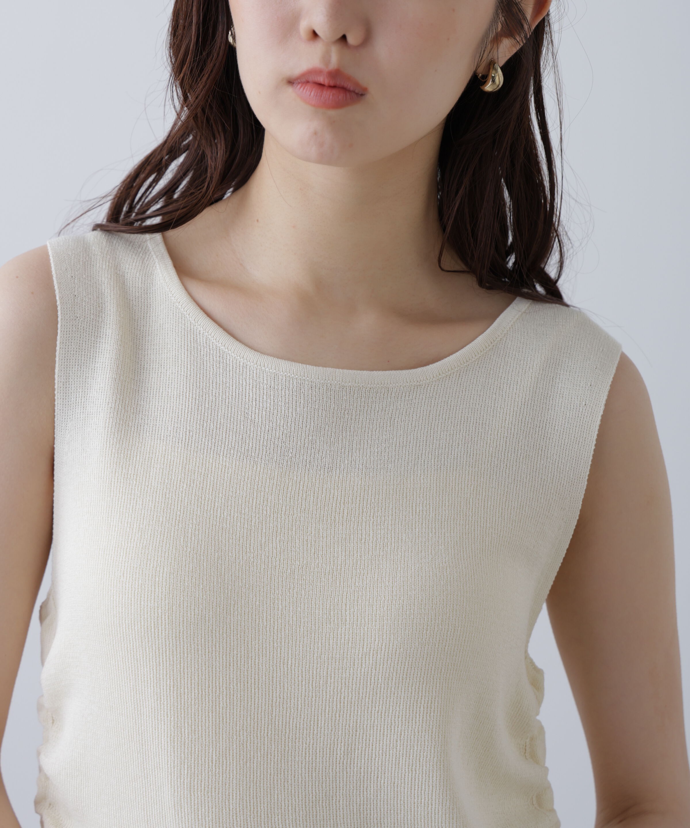 「サイドドロストノースリーブニット」|ニット・セーター|