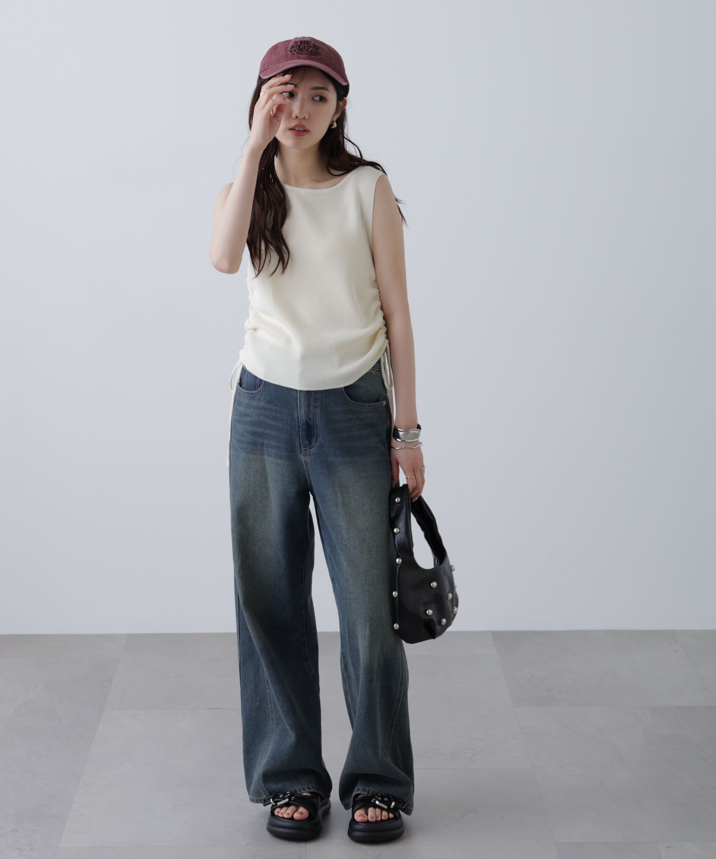  「サイドドロストノースリーブニット」|ニット・セーター|