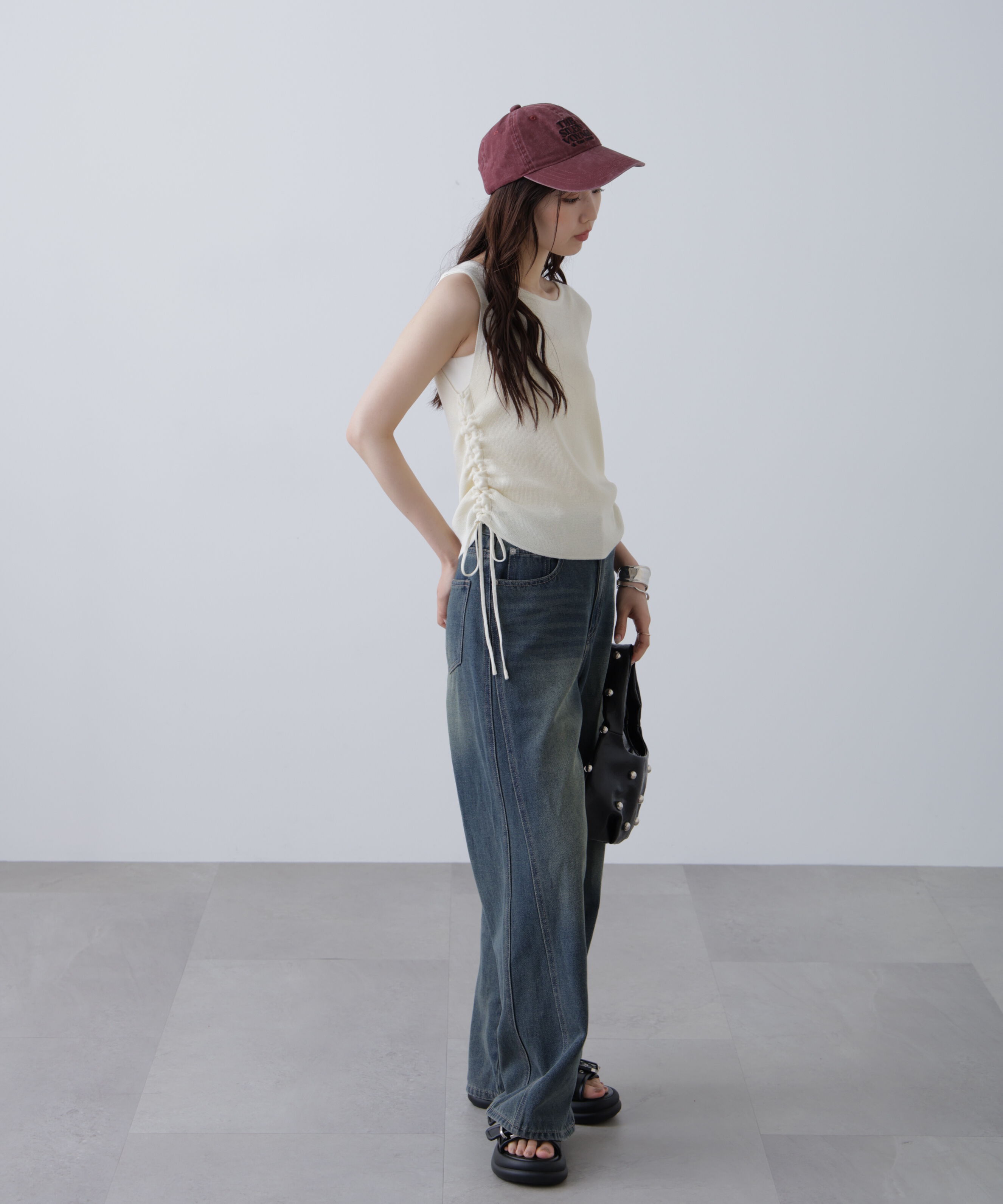  「サイドドロストノースリーブニット」|ニット・セーター|