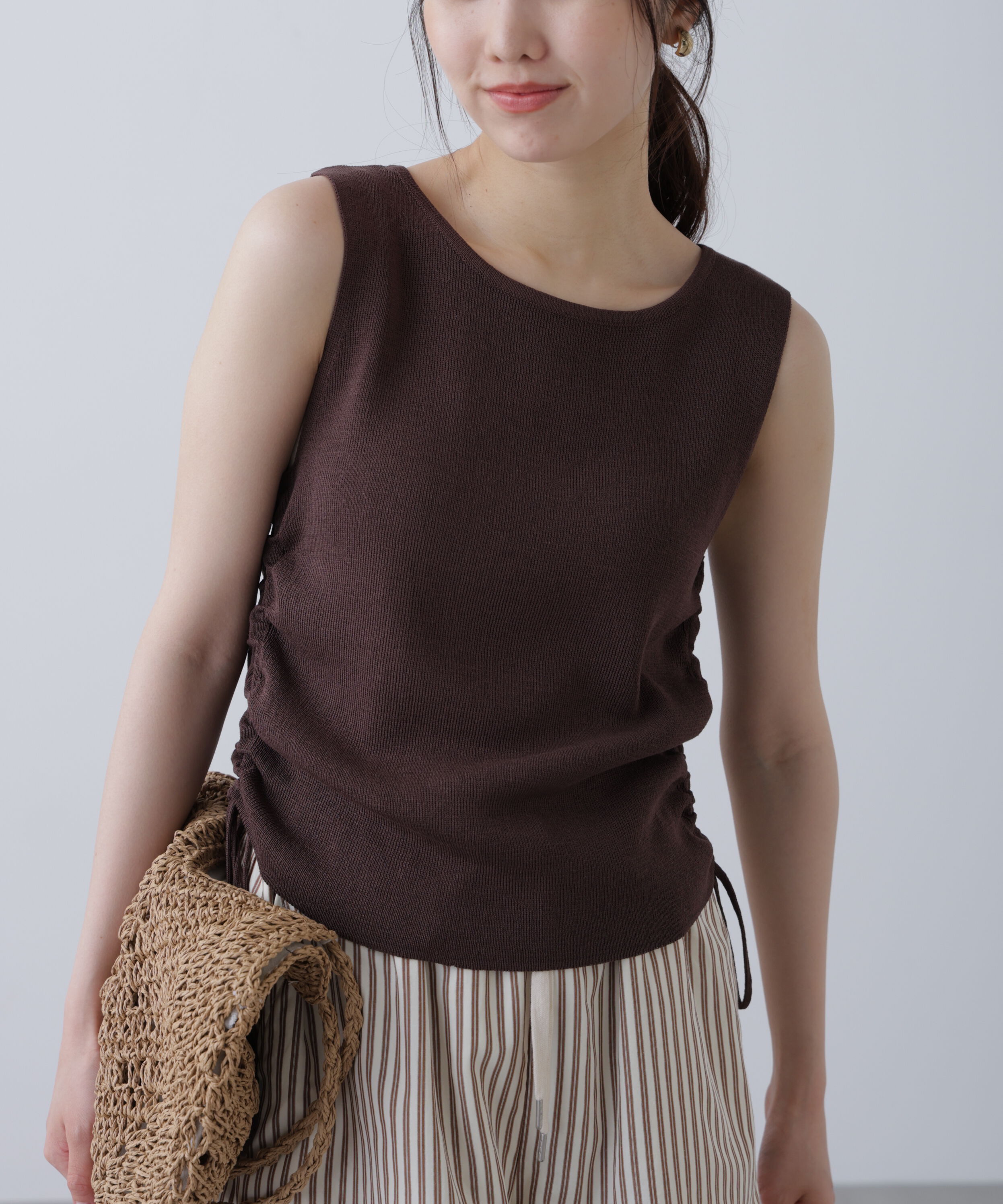  「サイドドロストノースリーブニット」|ニット・セーター|