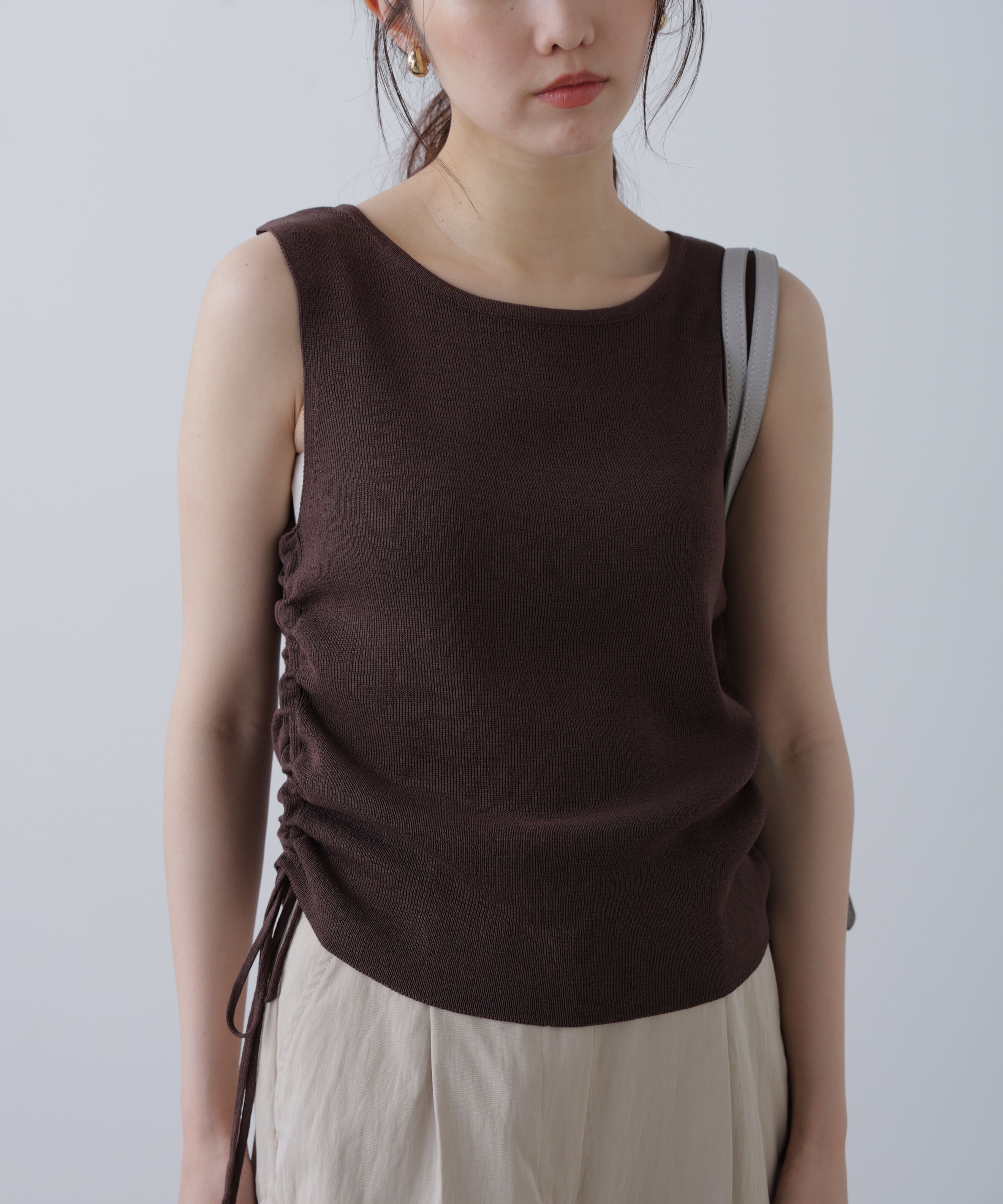  「サイドドロストノースリーブニット」|ニット・セーター|