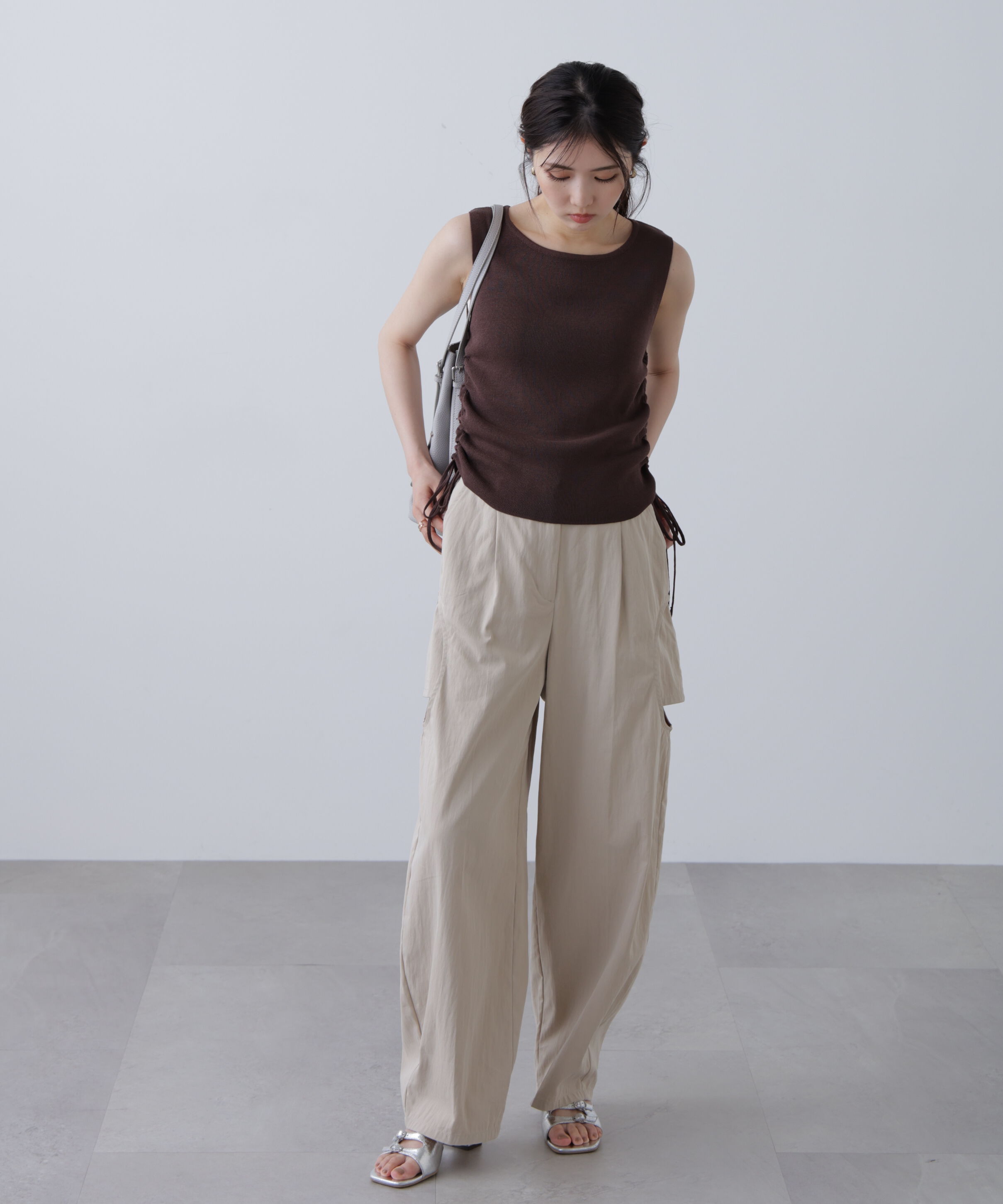  「サイドドロストノースリーブニット」|ニット・セーター|