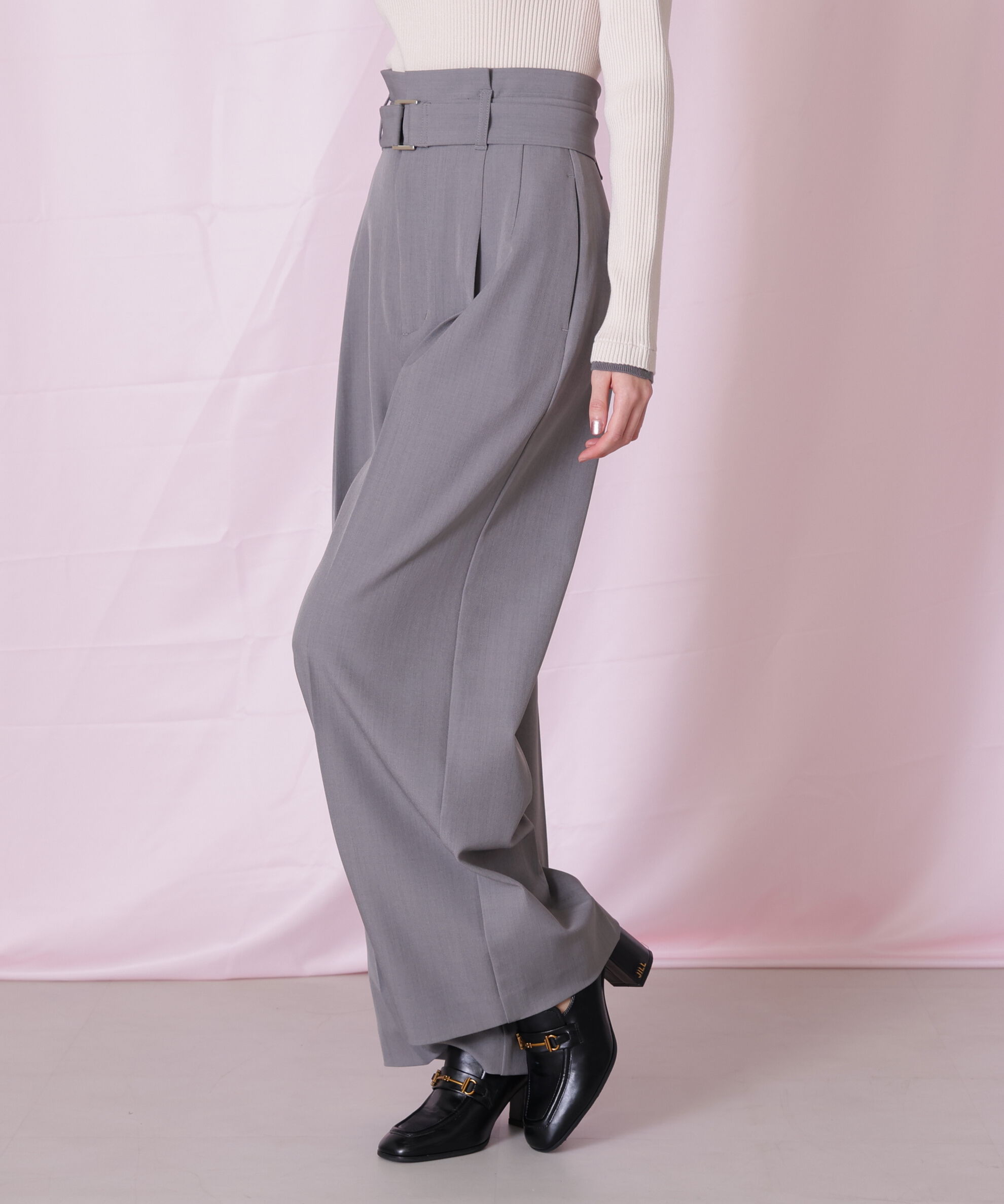  「＜セットアップ対応＞太ベルト付きスラックスパンツ」|その他|