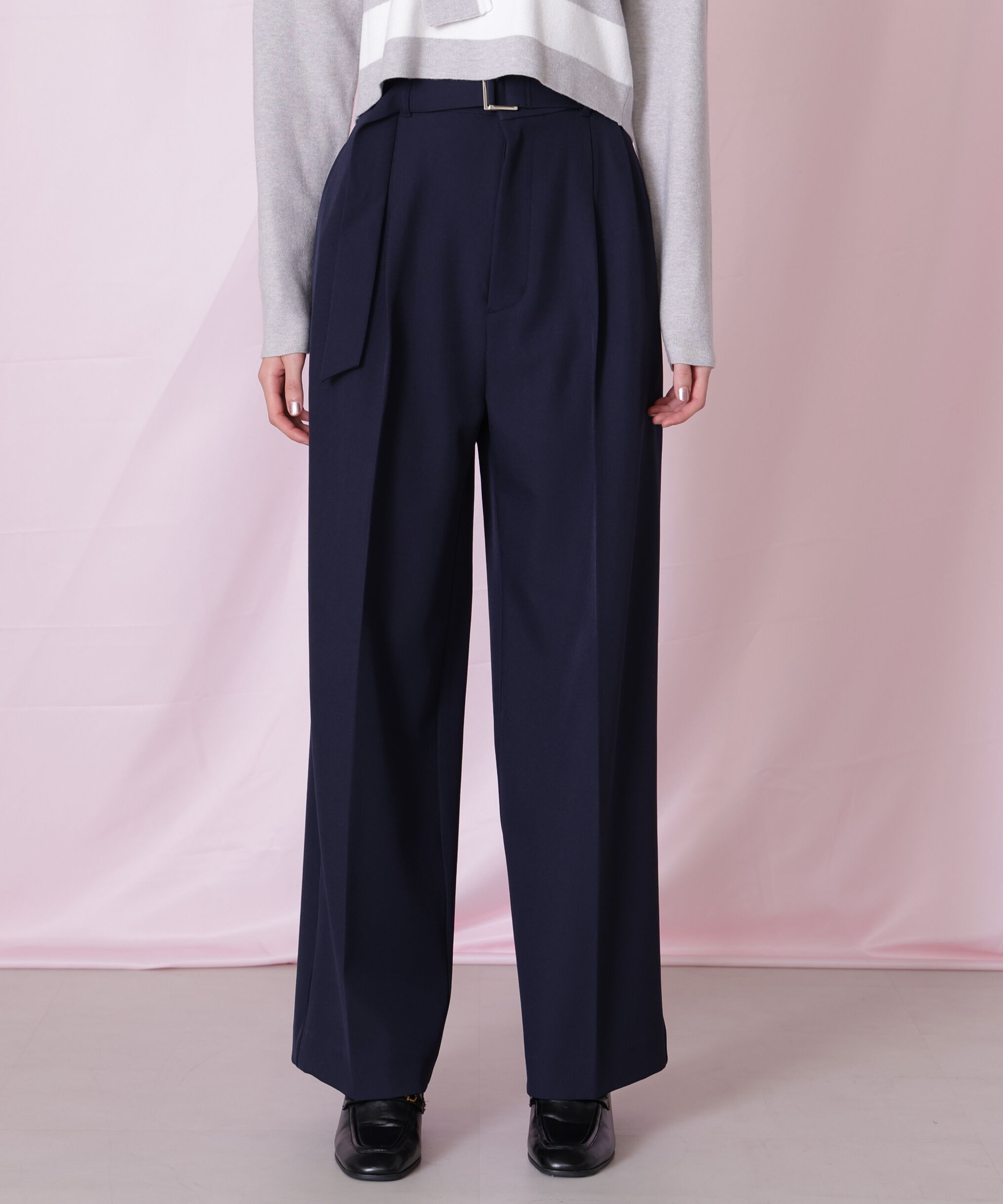  「＜セットアップ対応＞太ベルト付きスラックスパンツ」|その他|