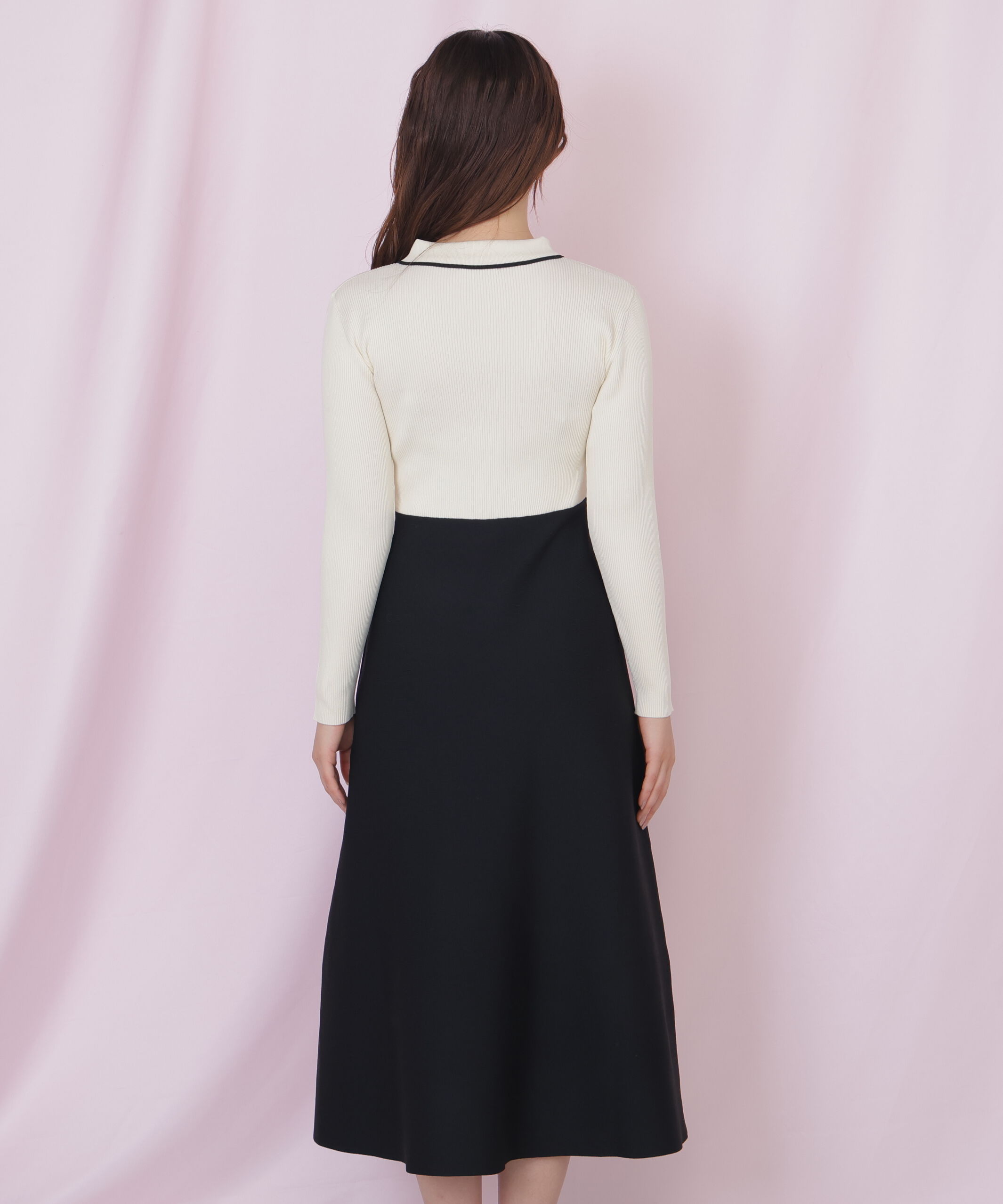  「タイ付きニットワンピース」|ワンピース|