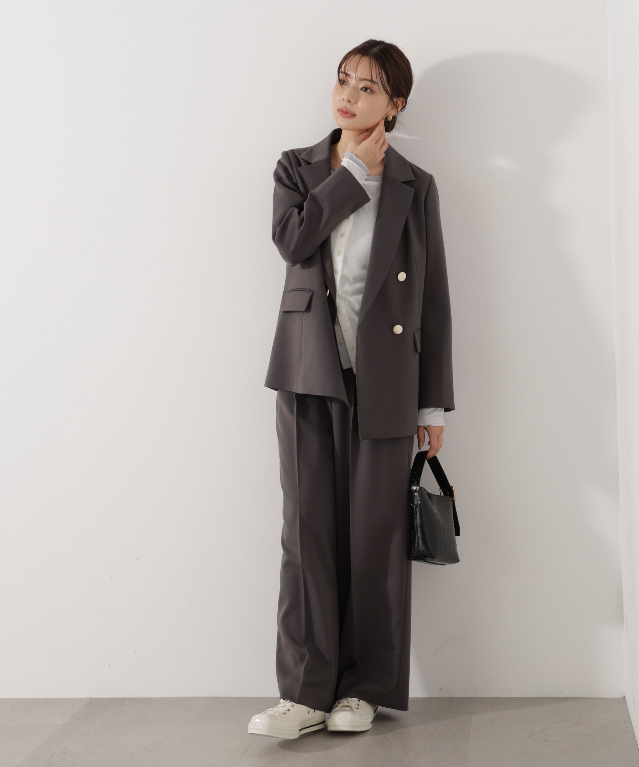 PROPORTION BODY DRESSING「2タックワイドパンツ 26SS」|その他|チャコール2