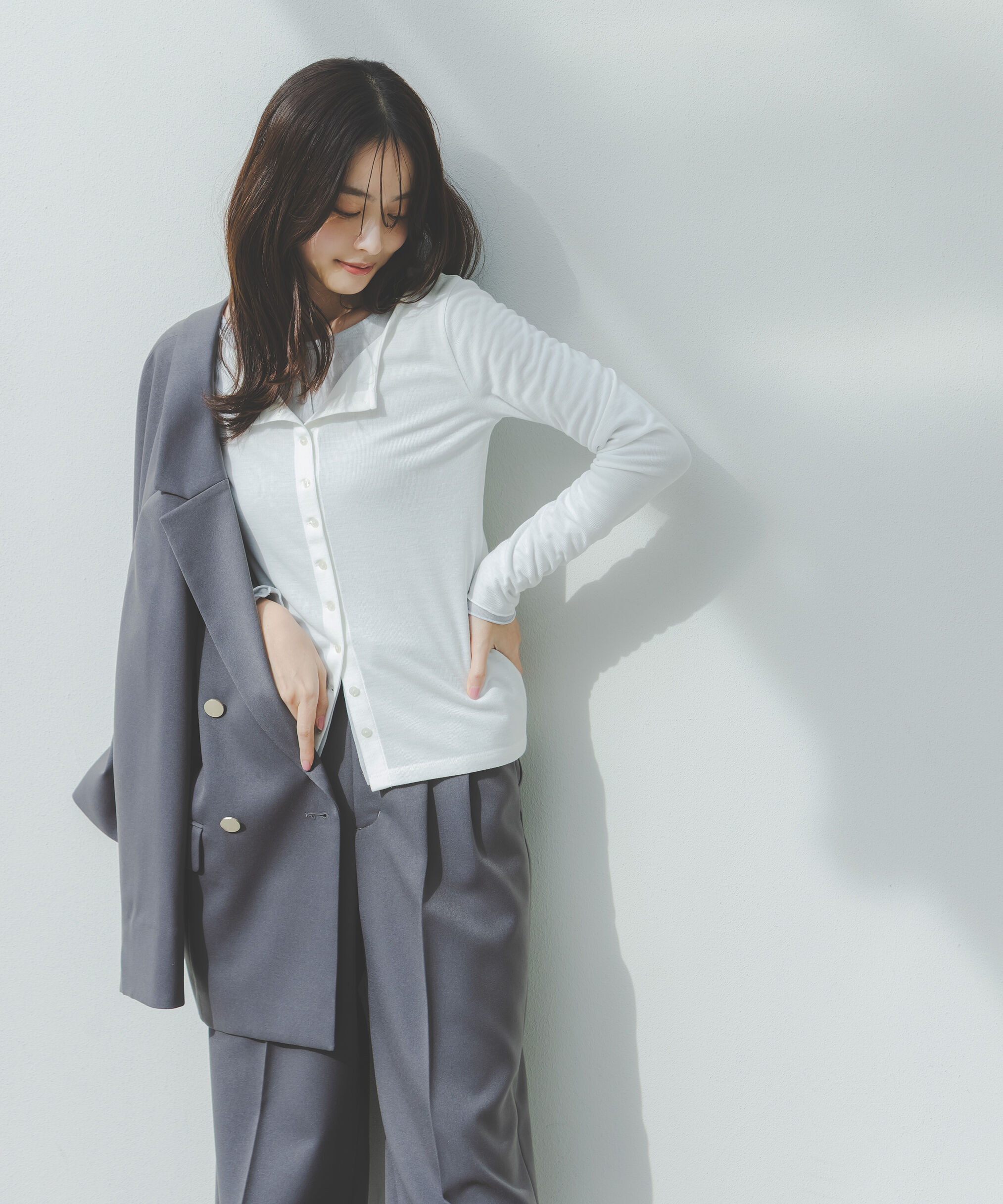 PROPORTION BODY DRESSING「〈a/mie〉シアーカットソー　26SS」|Tシャツ・カットソー|ホワイト