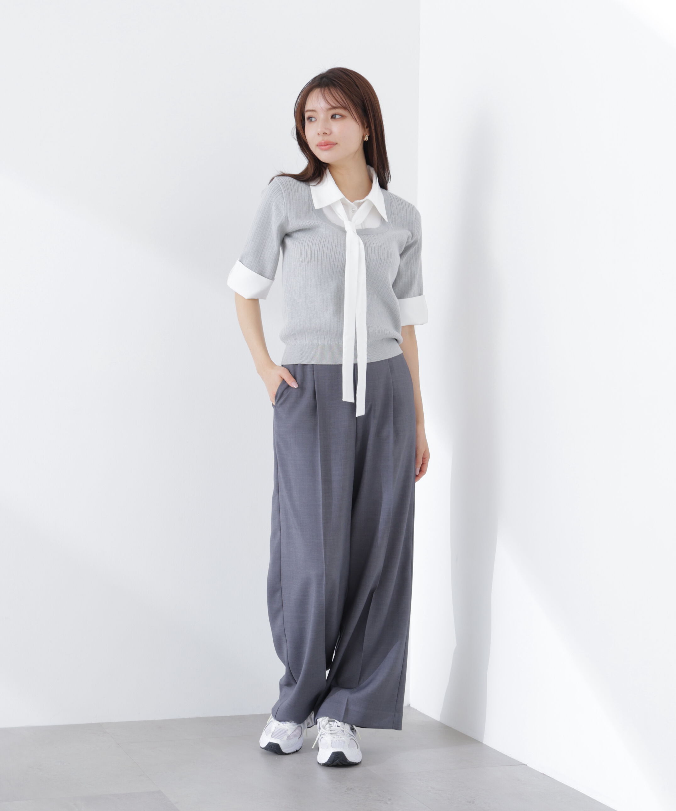 PROPORTION BODY DRESSING「＜ウォッシャブル＞ベルト付きタックワイドパンツ　26SS」|その他|