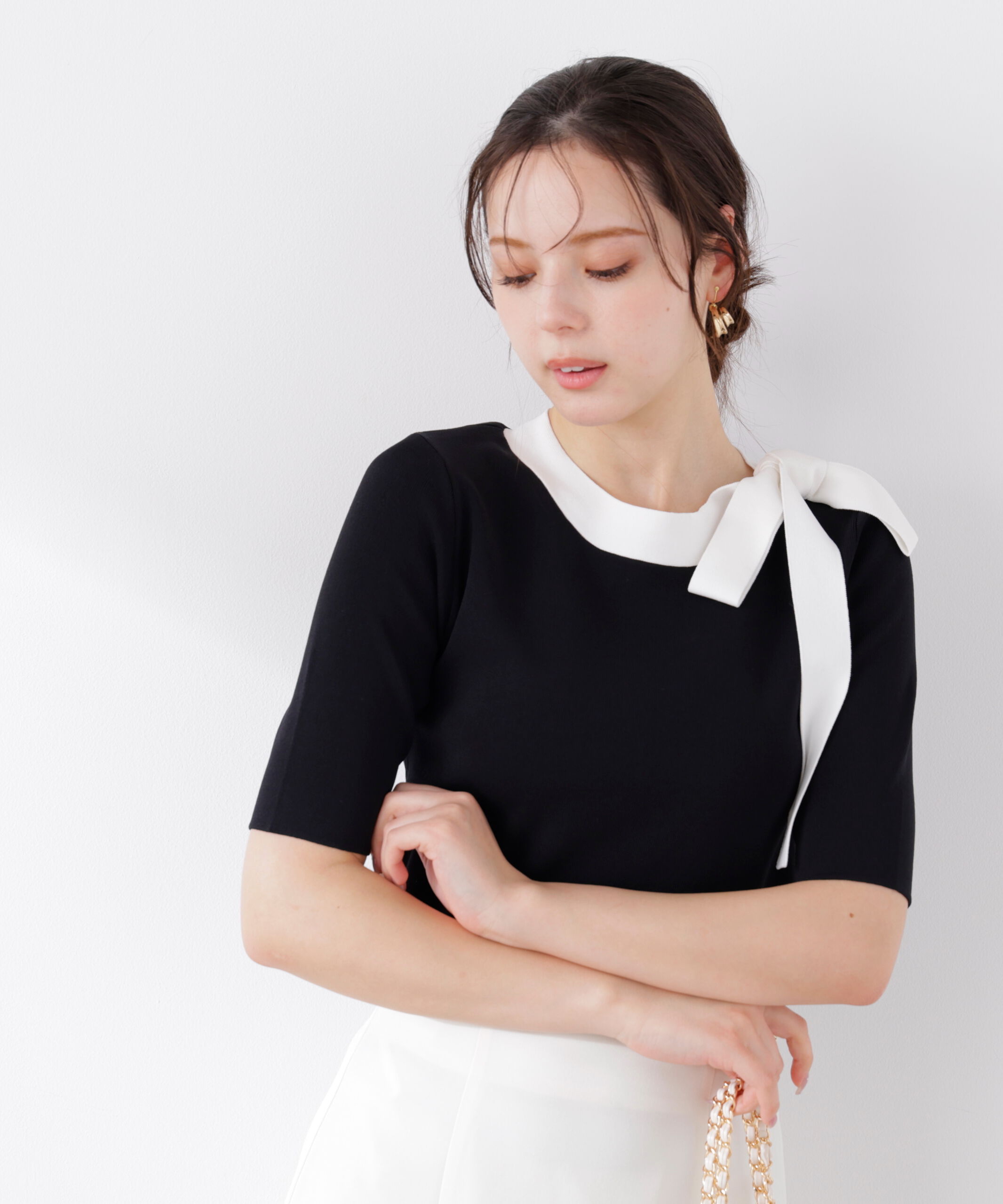 PROPORTION BODY DRESSING「＜UV＞サイドリボンニット　26SS」|ニット・セーター|