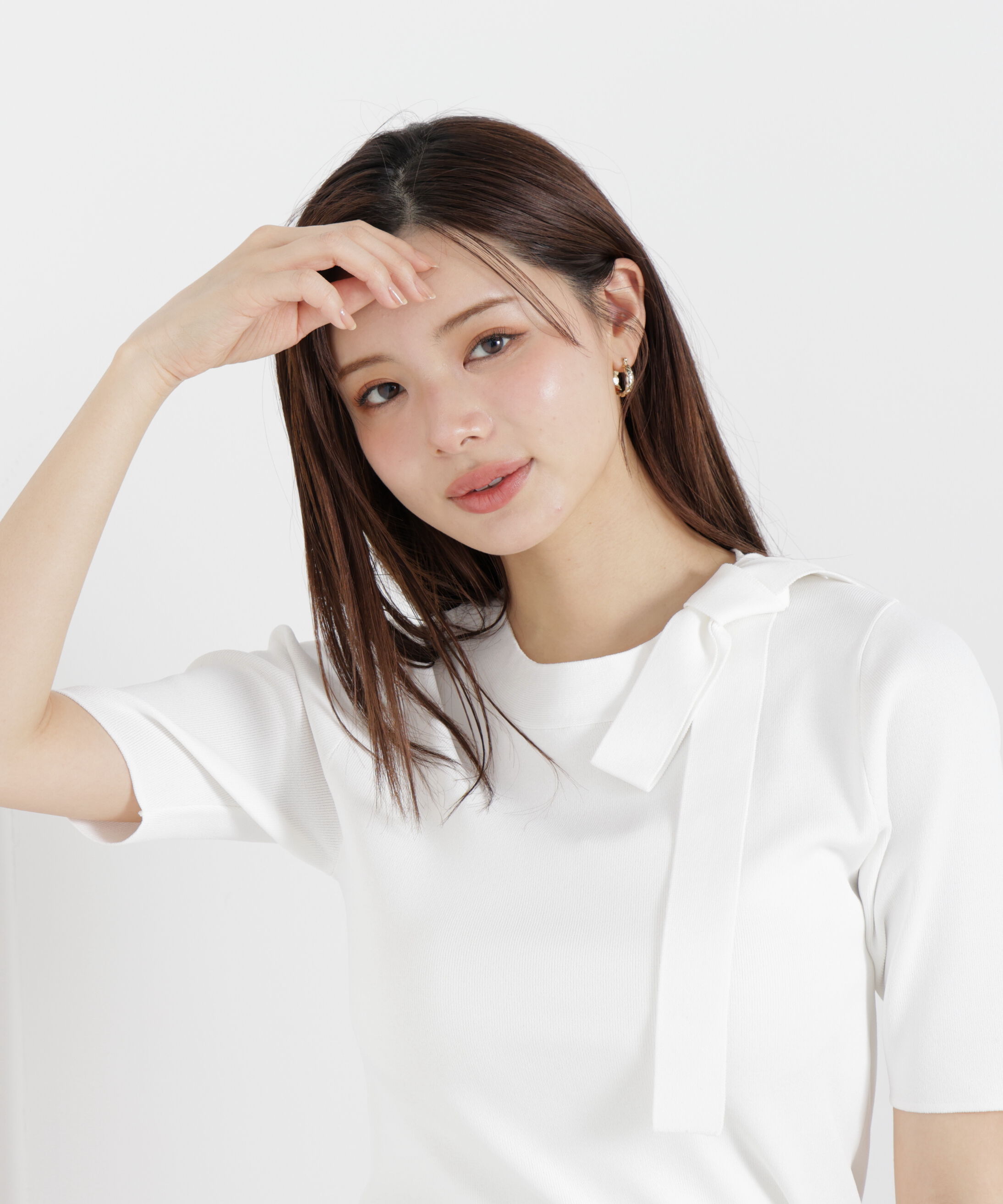 PROPORTION BODY DRESSING「＜UV＞サイドリボンニット　26SS」|ニット・セーター|エクリュ1