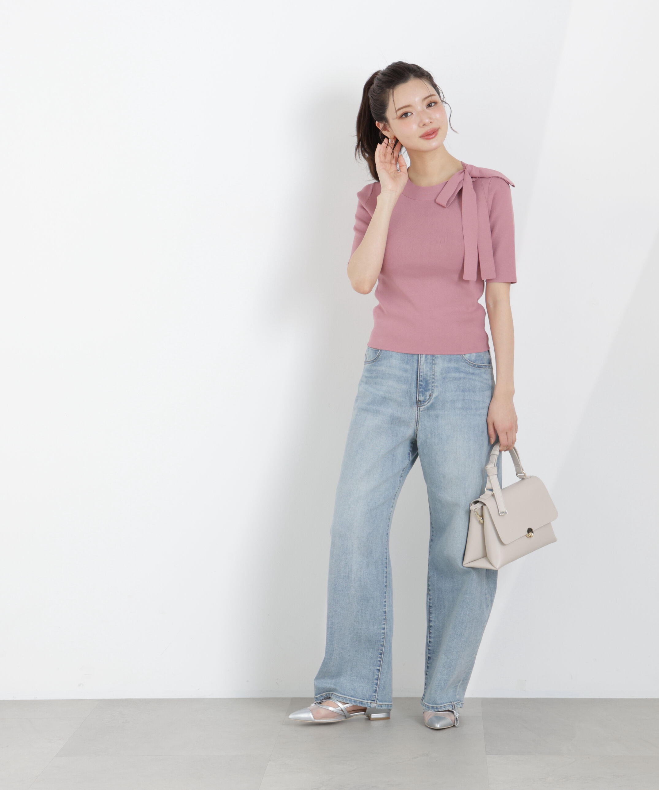 PROPORTION BODY DRESSING「＜UV＞サイドリボンニット　26SS」|ニット・セーター|