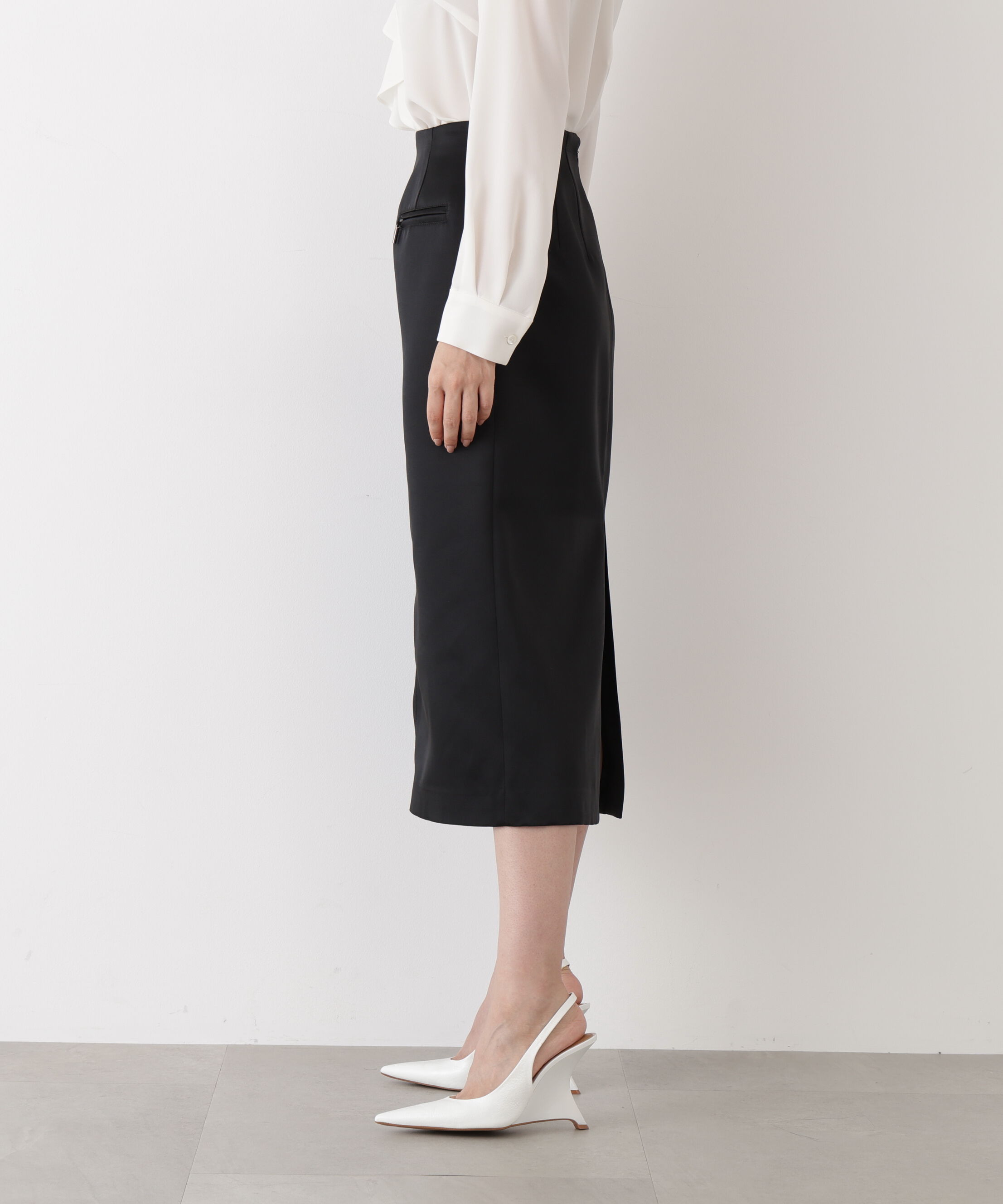  「◆ジップアクセントミディスカート」|スカート|