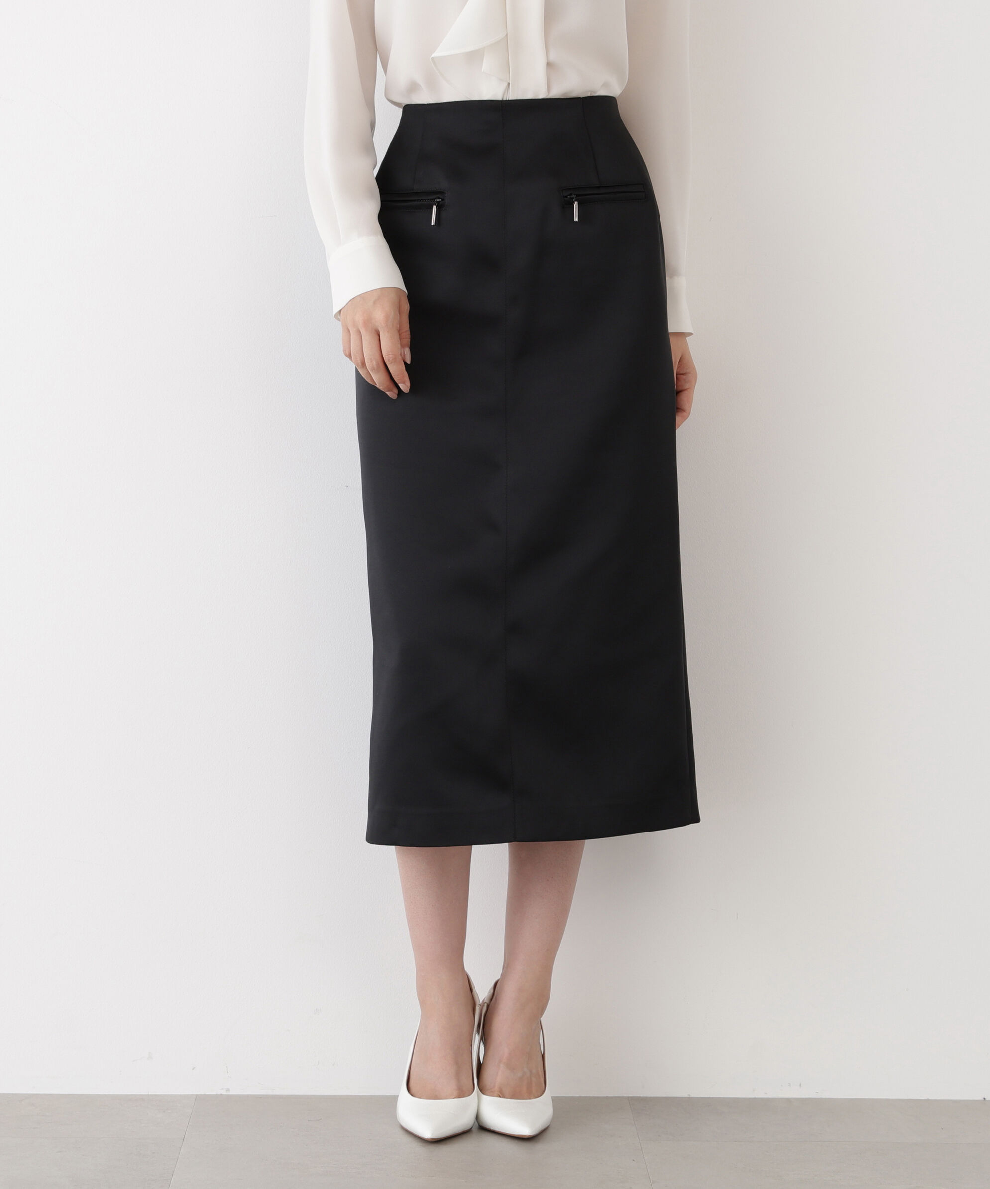  「◆ジップアクセントミディスカート」|スカート|