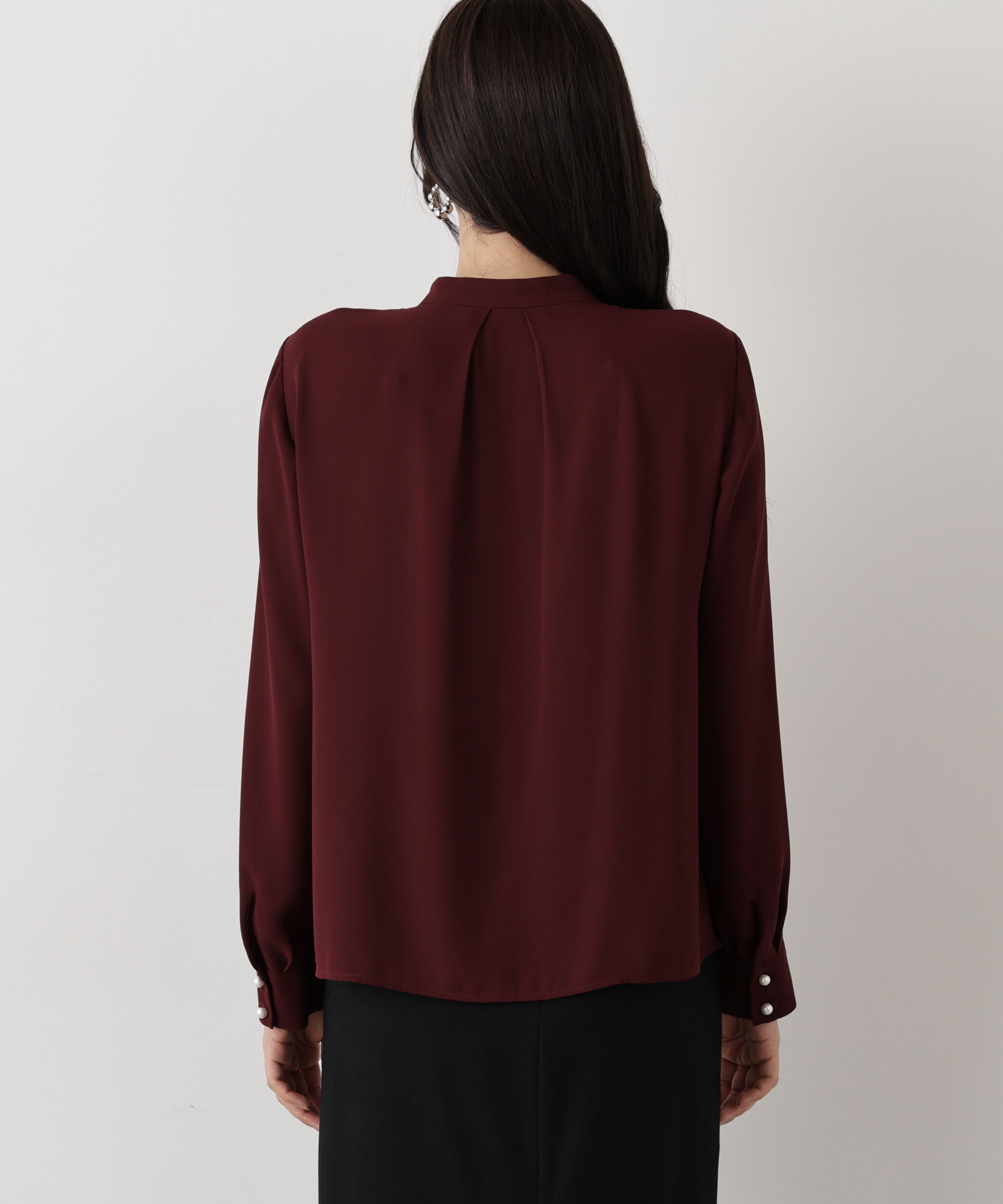  「◆フロントラッフルパール釦ブラウス」|シャツ・ブラウス|