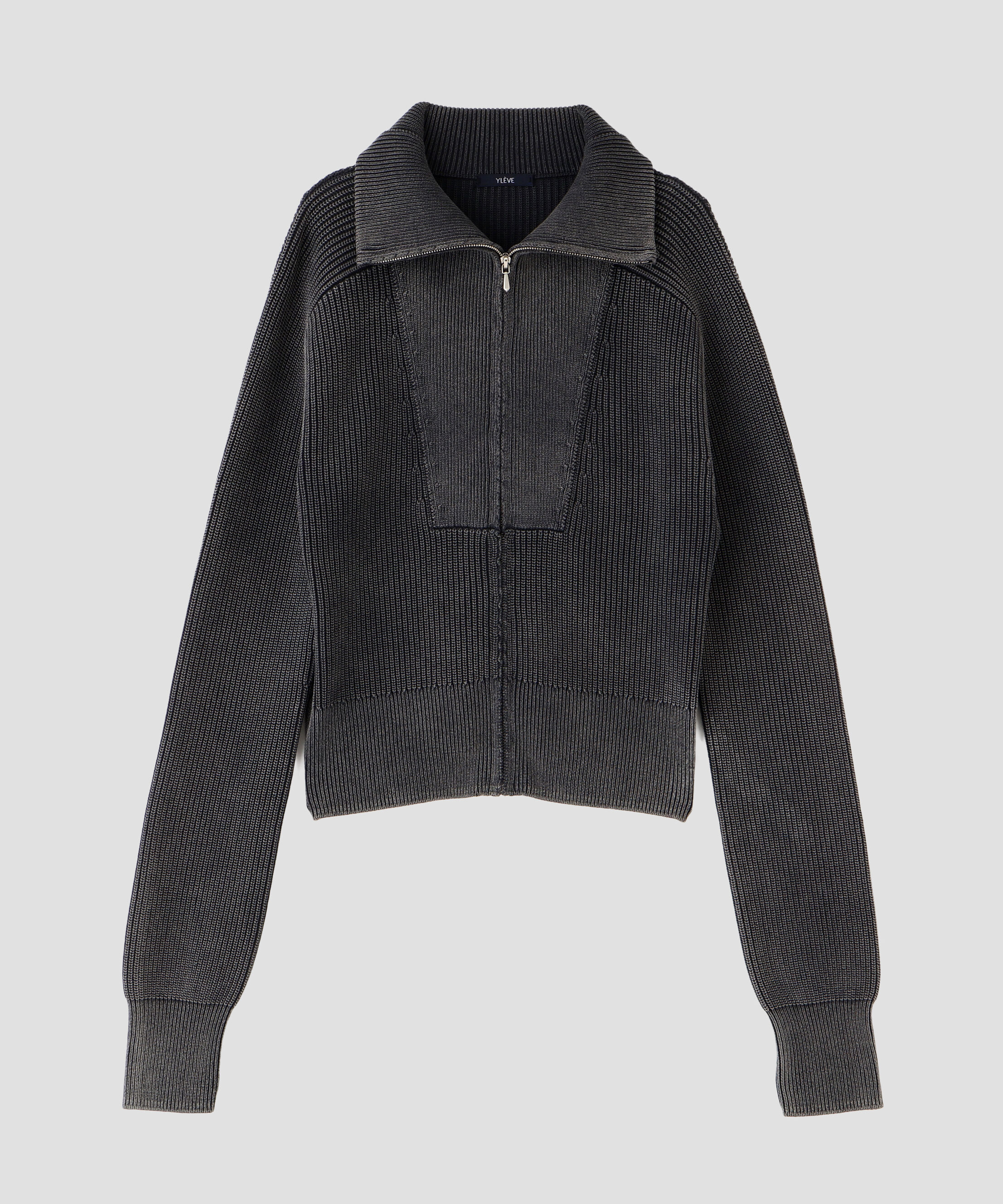 YLEVE 「YLEVE / FADED STONEWASH KNIT ZIP PULLOVER」|ニット・セーター|