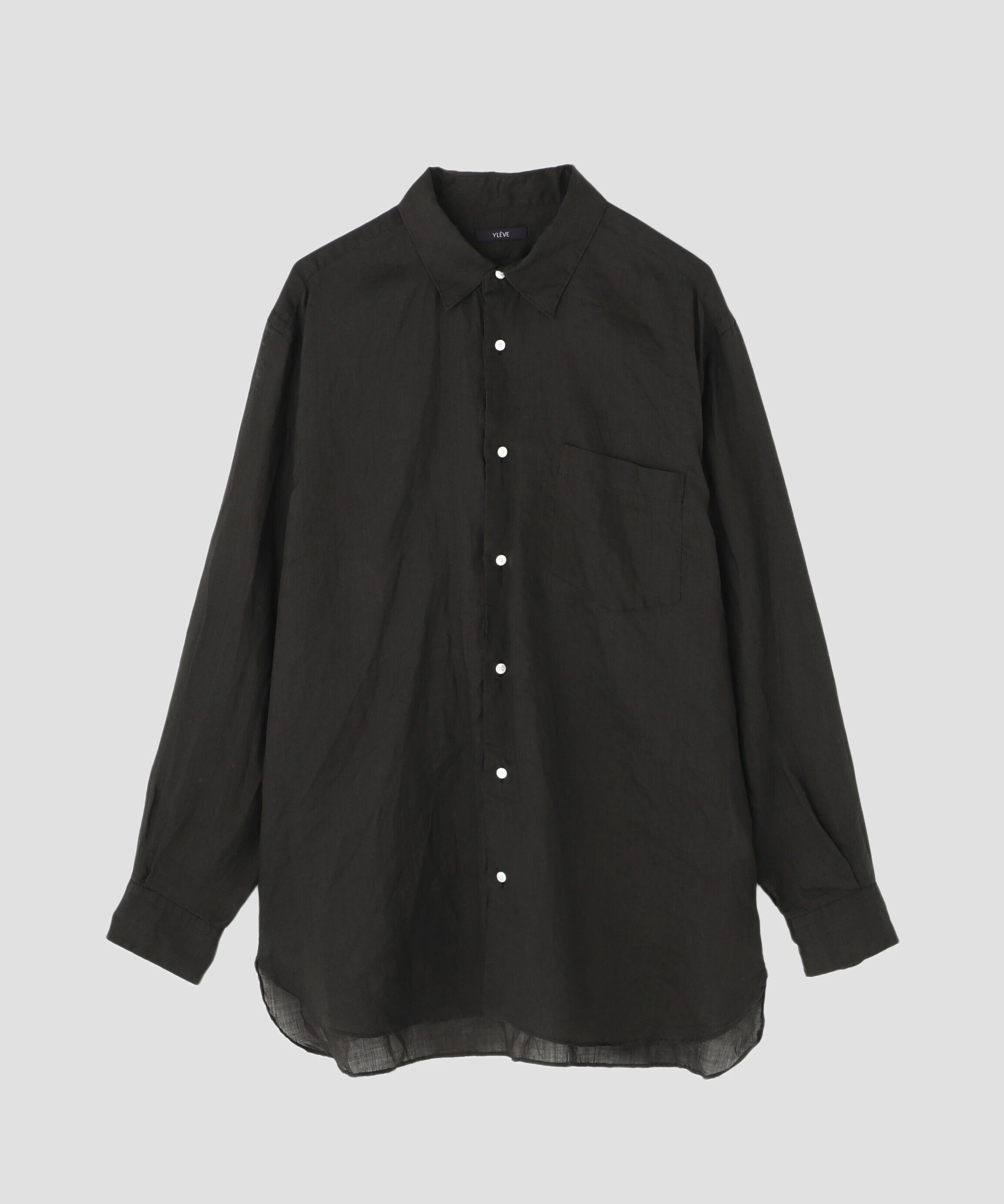 YLEVE 「YLEVE / ROYAL RAMIE BROAD SHIRT」|シャツ・ブラウス|ブラック