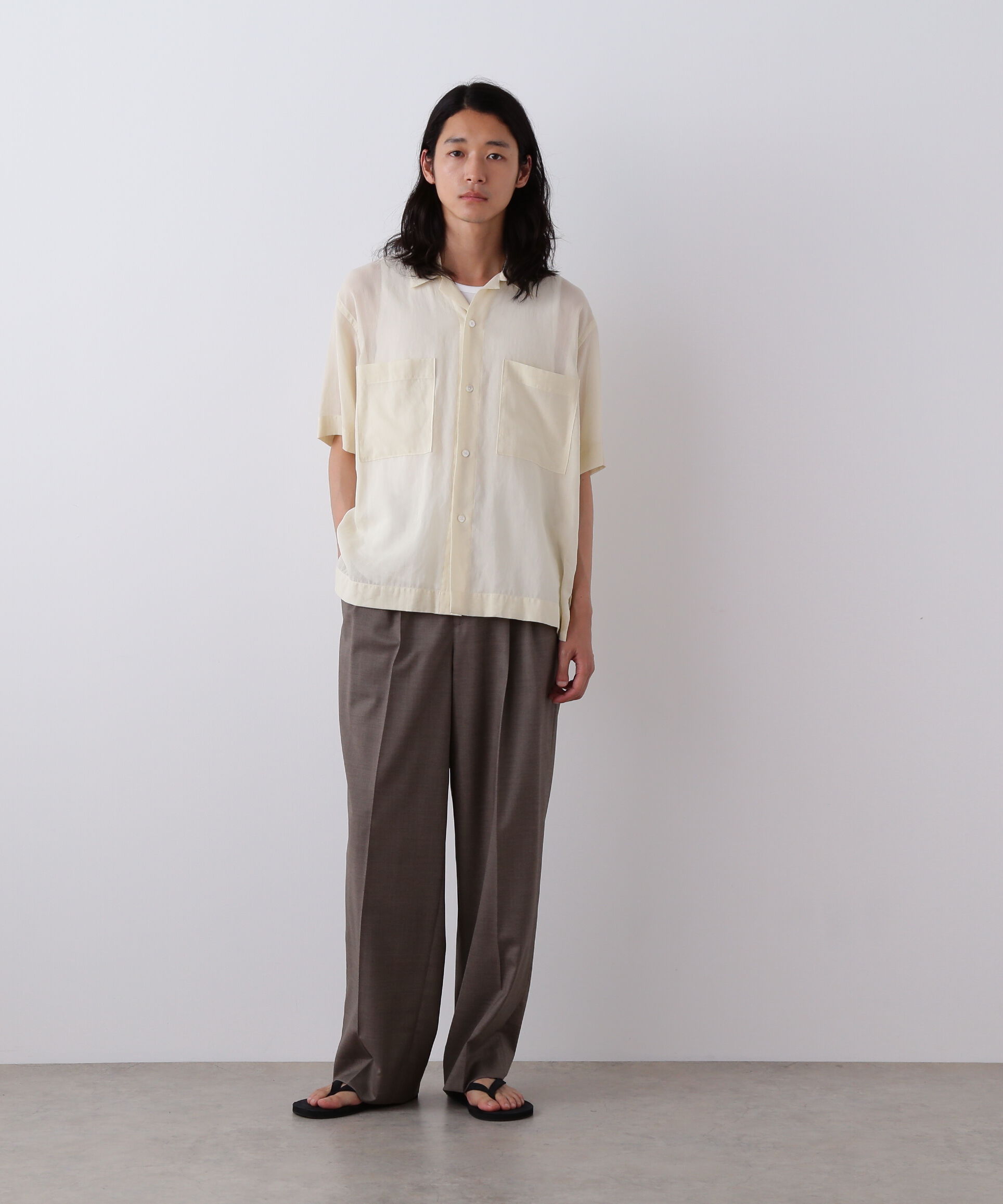 YLEVE 「YLEVE / SUPER120'S CHAMBRAY WOOL 3TACK TROUSERS」|その他|ブラウン