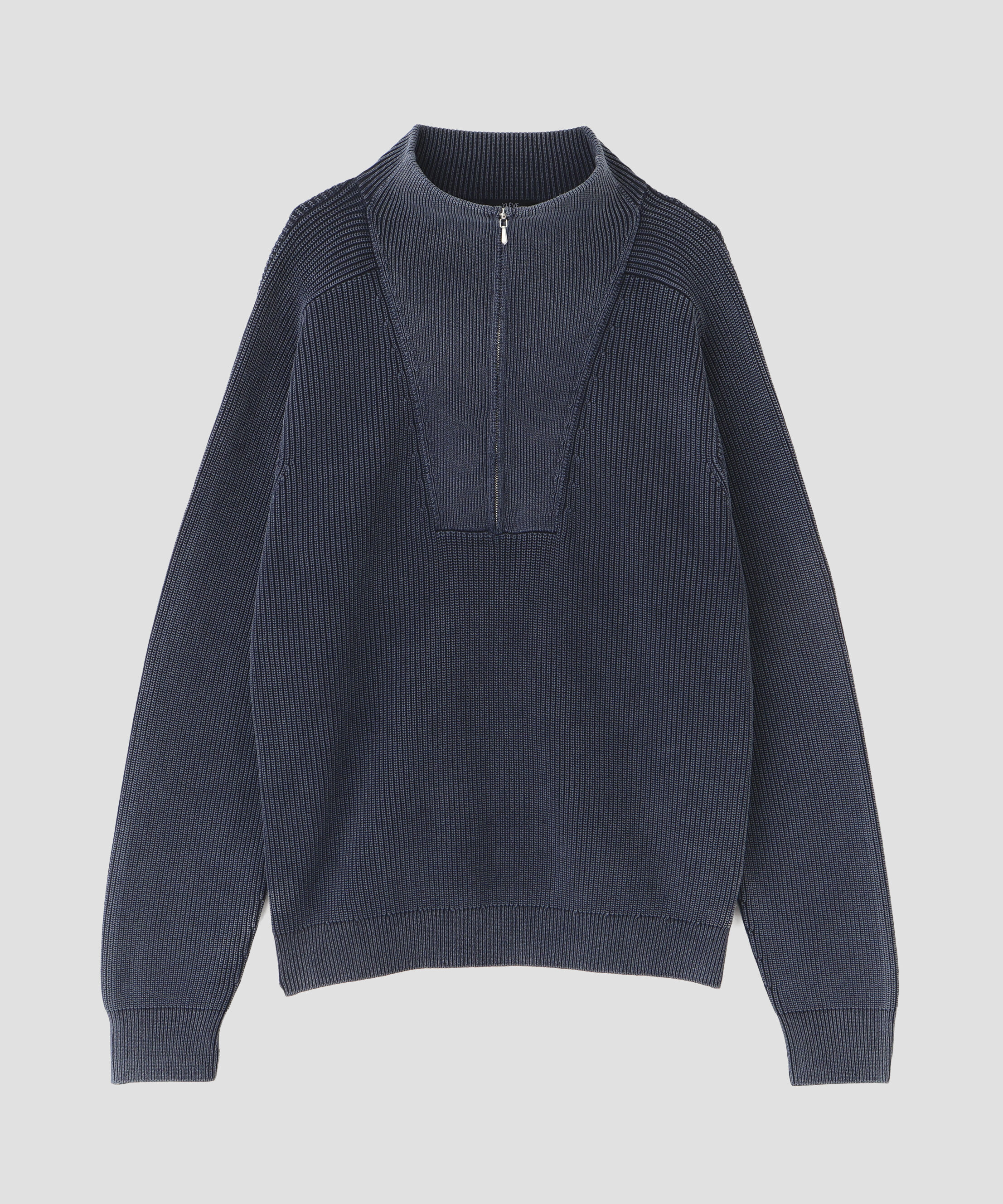 YLEVE 「YLEVE / FADED STONEWASH KNIT ZIP PULLOVER」|ニット・セーター|