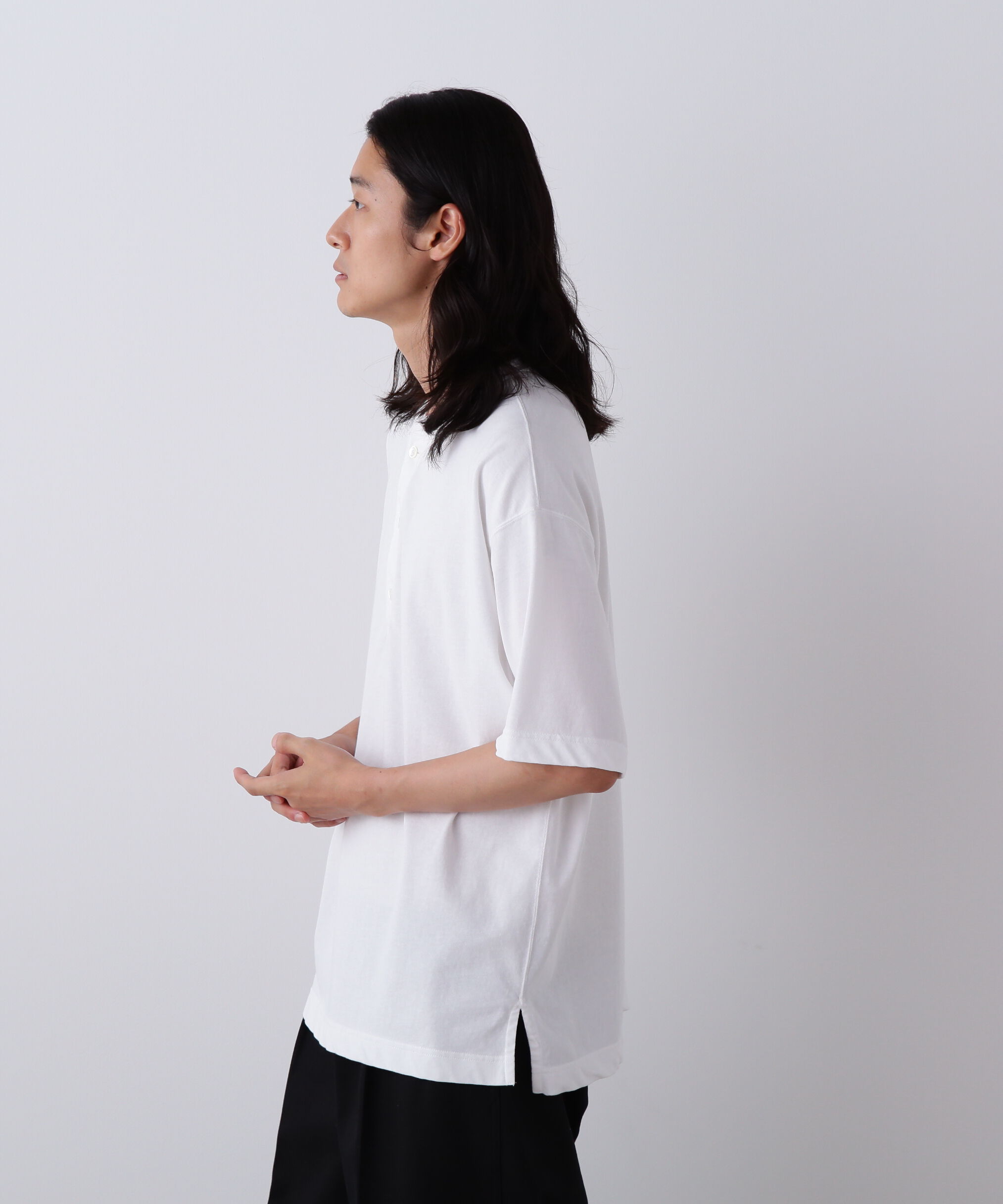YLEVE 「YLEVE / COTTON HIGH-TWISTED JERSEY HENRY NECK T-SHIRT」|Tシャツ・カットソー|