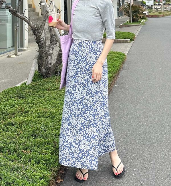 Doux archives「単色花スカート／」|スカート|BLUE GRAY