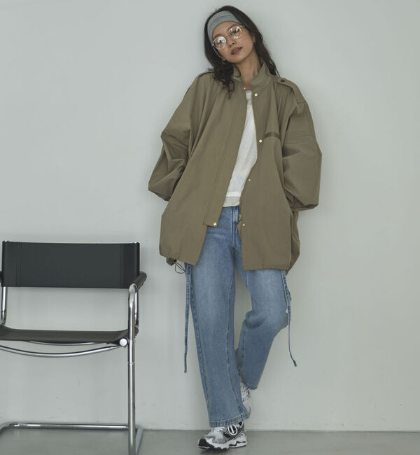 Doux archives「サスペンダー付きストレートデニムパンツ」|デニム|