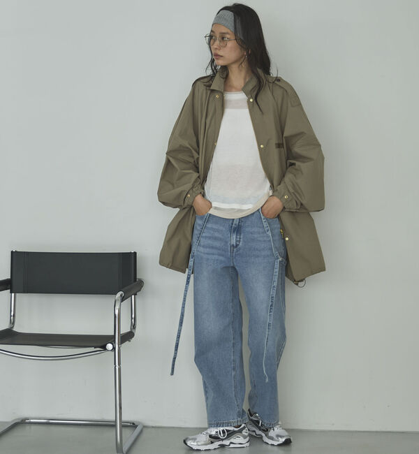 Doux archives「サスペンダー付きストレートデニムパンツ」|デニム|