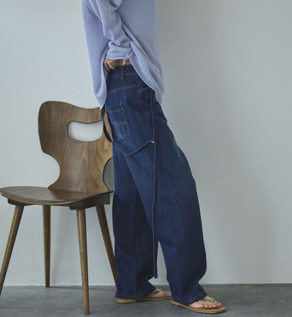 Doux archives「サスペンダー付きストレートデニムパンツ」|デニム|