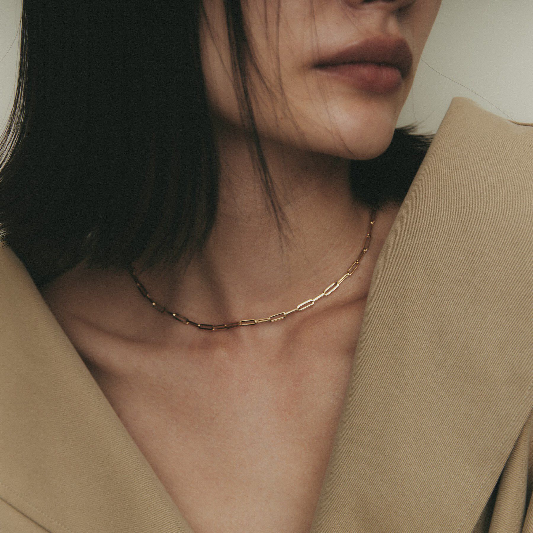 COCOSHNIK「K18中空イタリアングメット ネックレスS」|ネックレス|